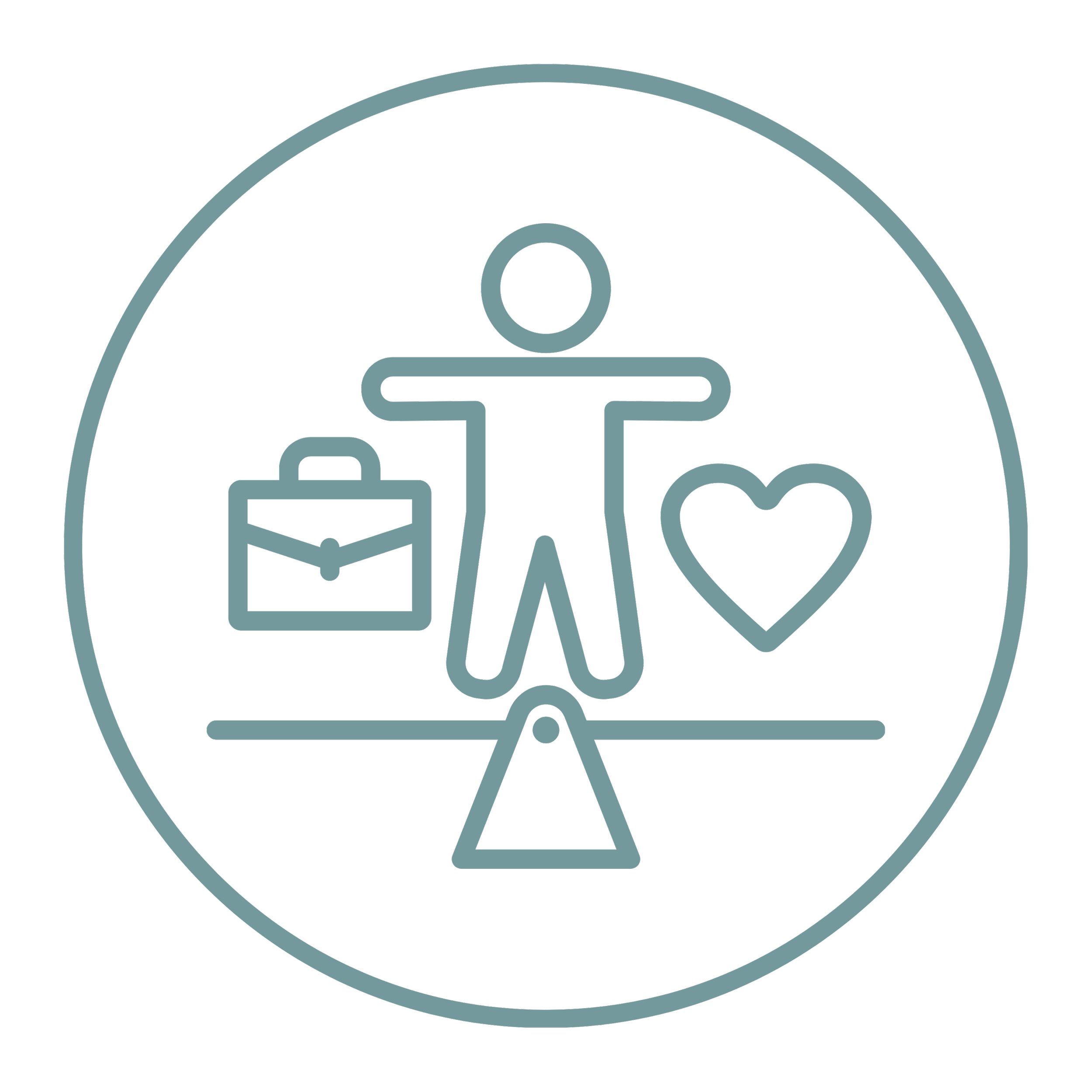 Outline of a person behind a desk with a microphone, laptop, and papers, symbolizing a podcast or radio show setting.