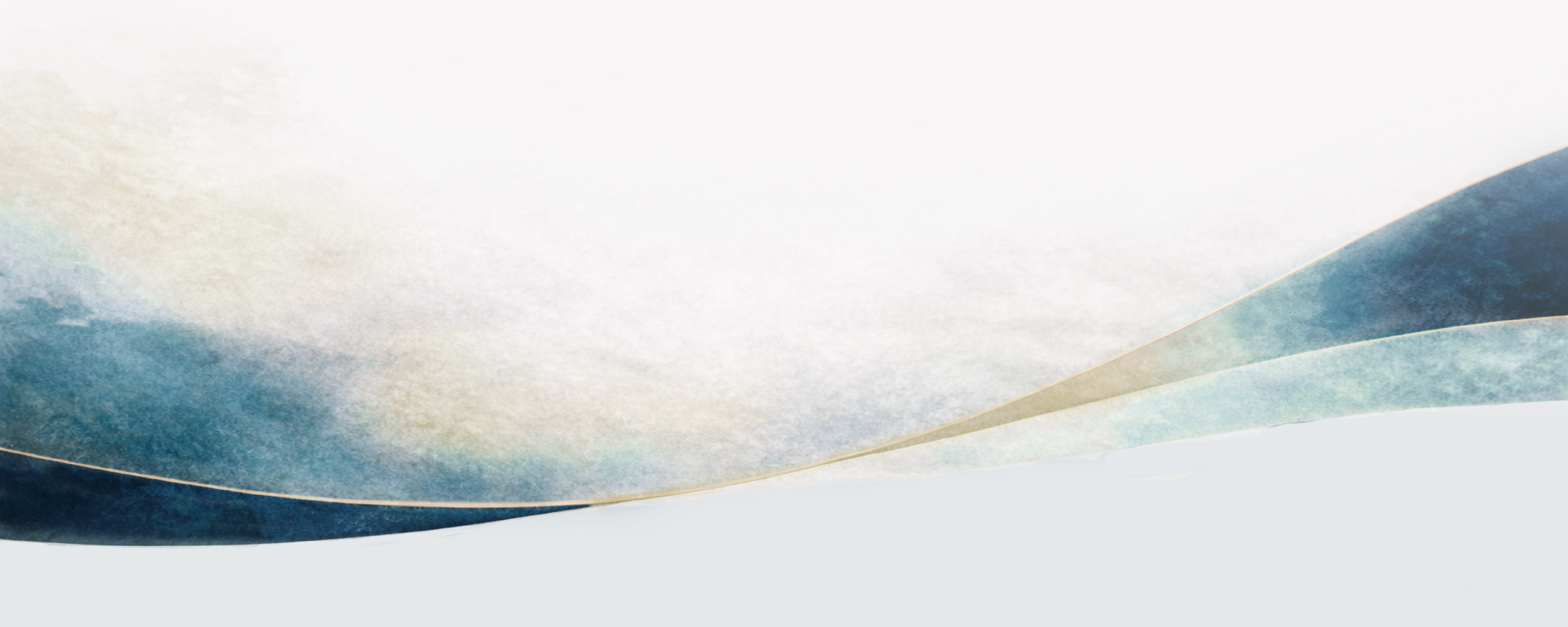 Abstract background with flowing, watercolor-like waves in shades of blue, beige, and white.