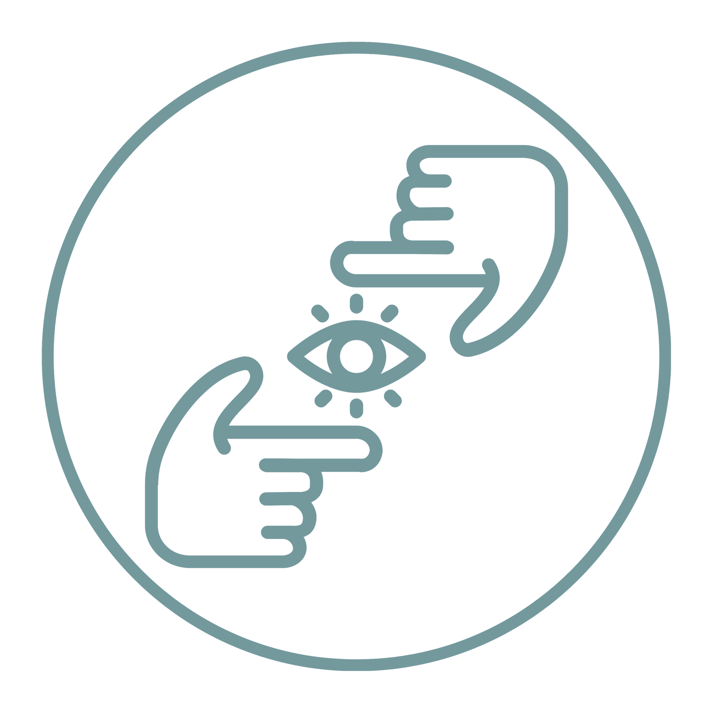 An illustration of a hand holding a pipe with smoke coming out, placed inside a circular outline.