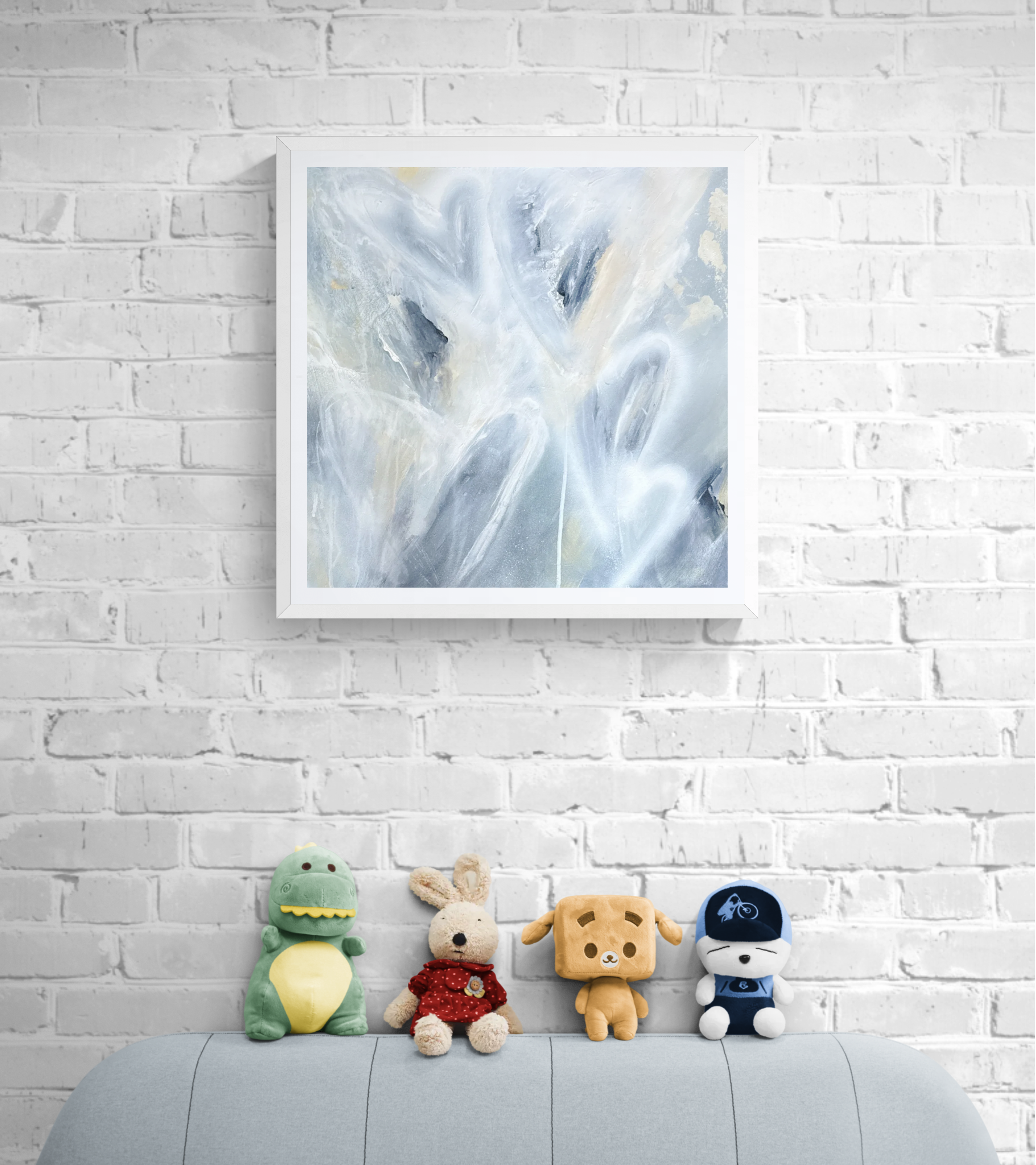 blue abstract art toy animals kids room.png