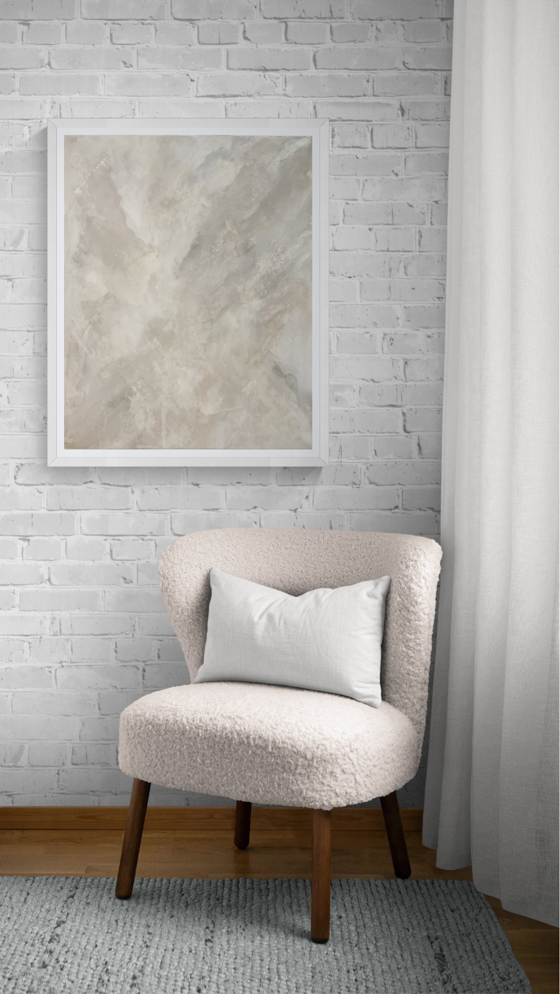 Layered, textured neutral abstract artwork brings an organic feeling of nature and serenity, elevating any space it inhabits with a deep sense of meaning and peace. Elevates a child's space or any space in a considered, thoughtful home.