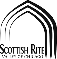 Logo for Scottish Rite Valley of Chicago with stylized arches