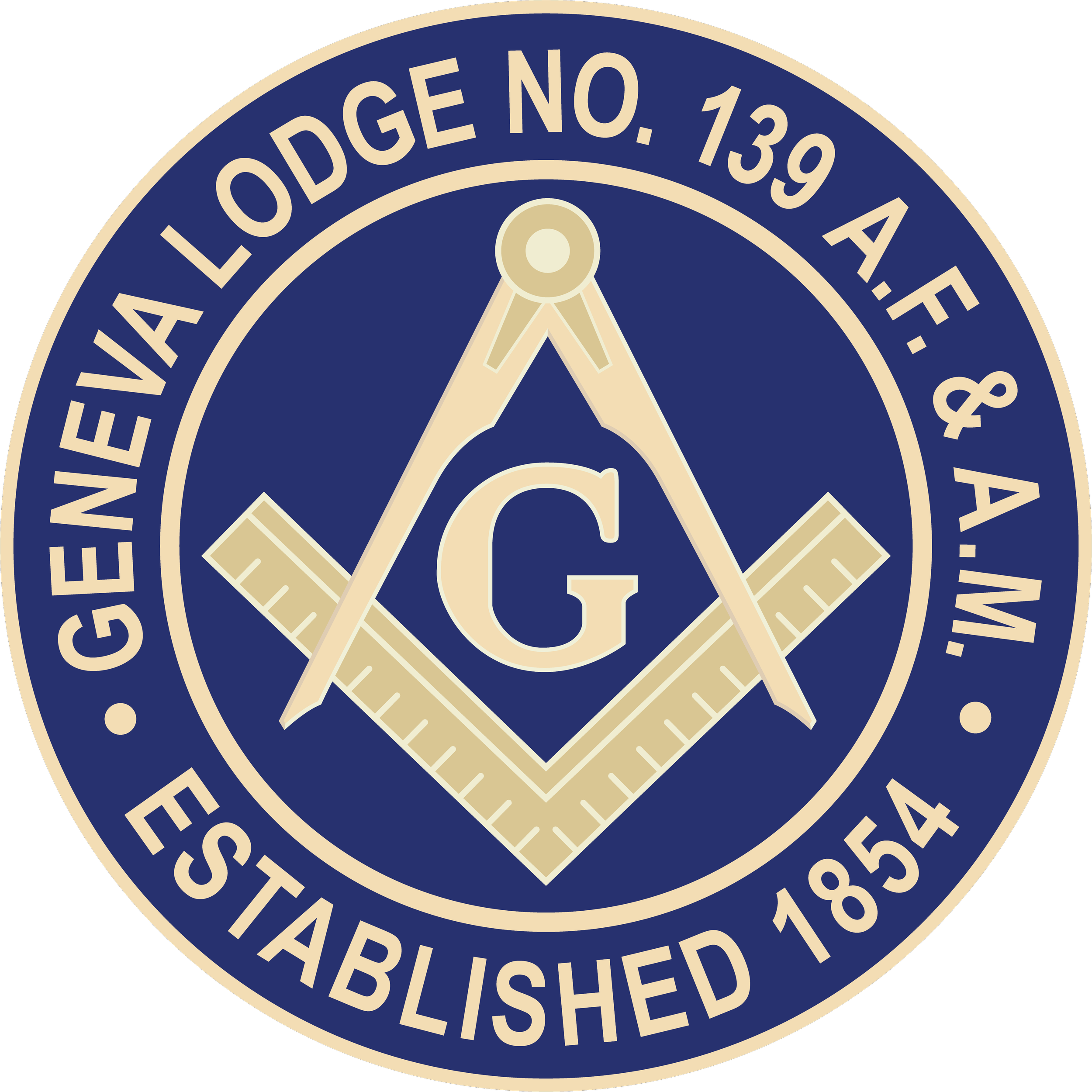 Seal of the Grand Lodge of Nevada Freemasons, featuring a square and compasses symbol and the letter G in the center.