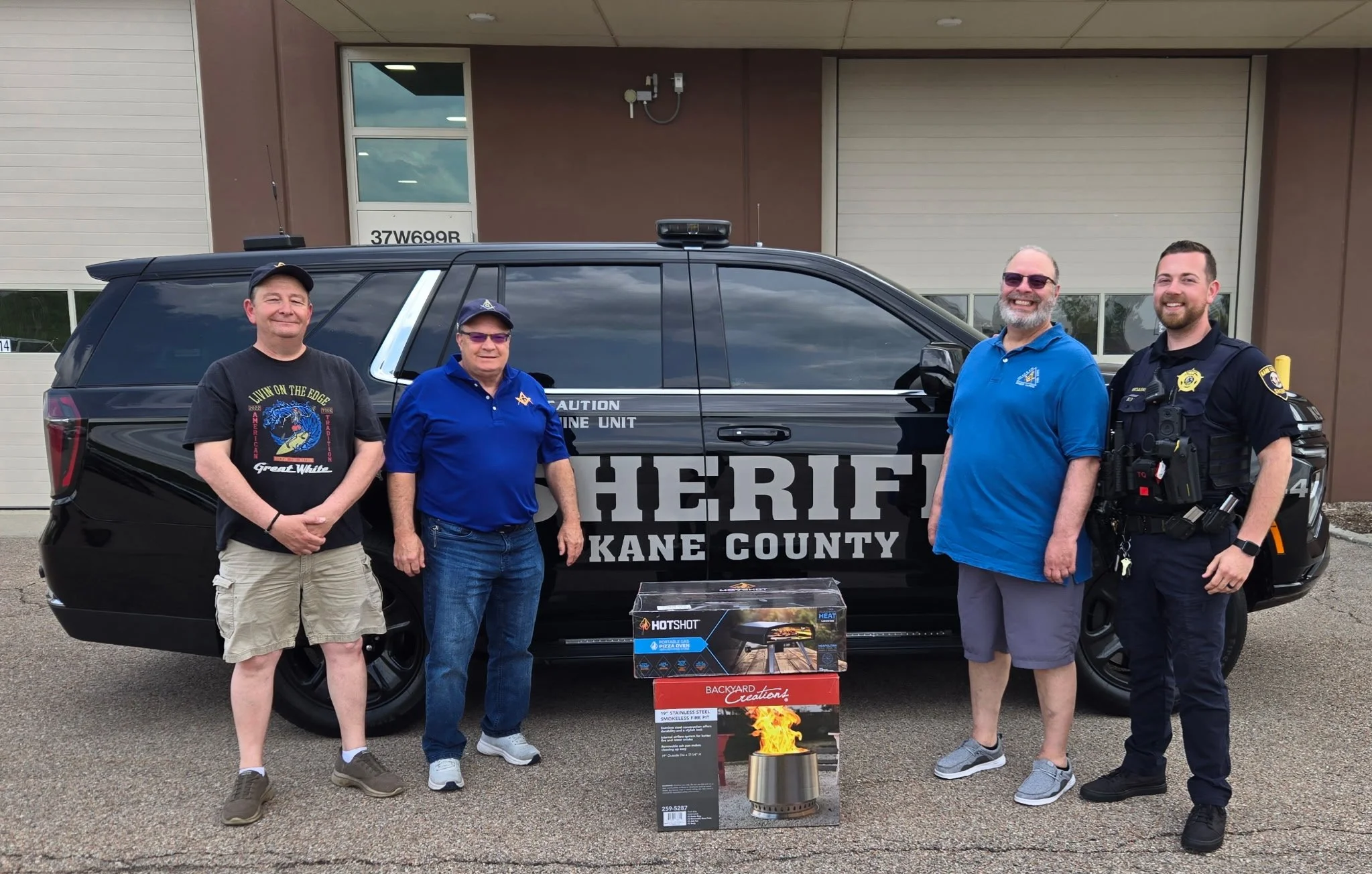 Geneva Masonic Lodge members supporting Kane County Sheriff's Offices annual K9 Hudson Memorial Gala