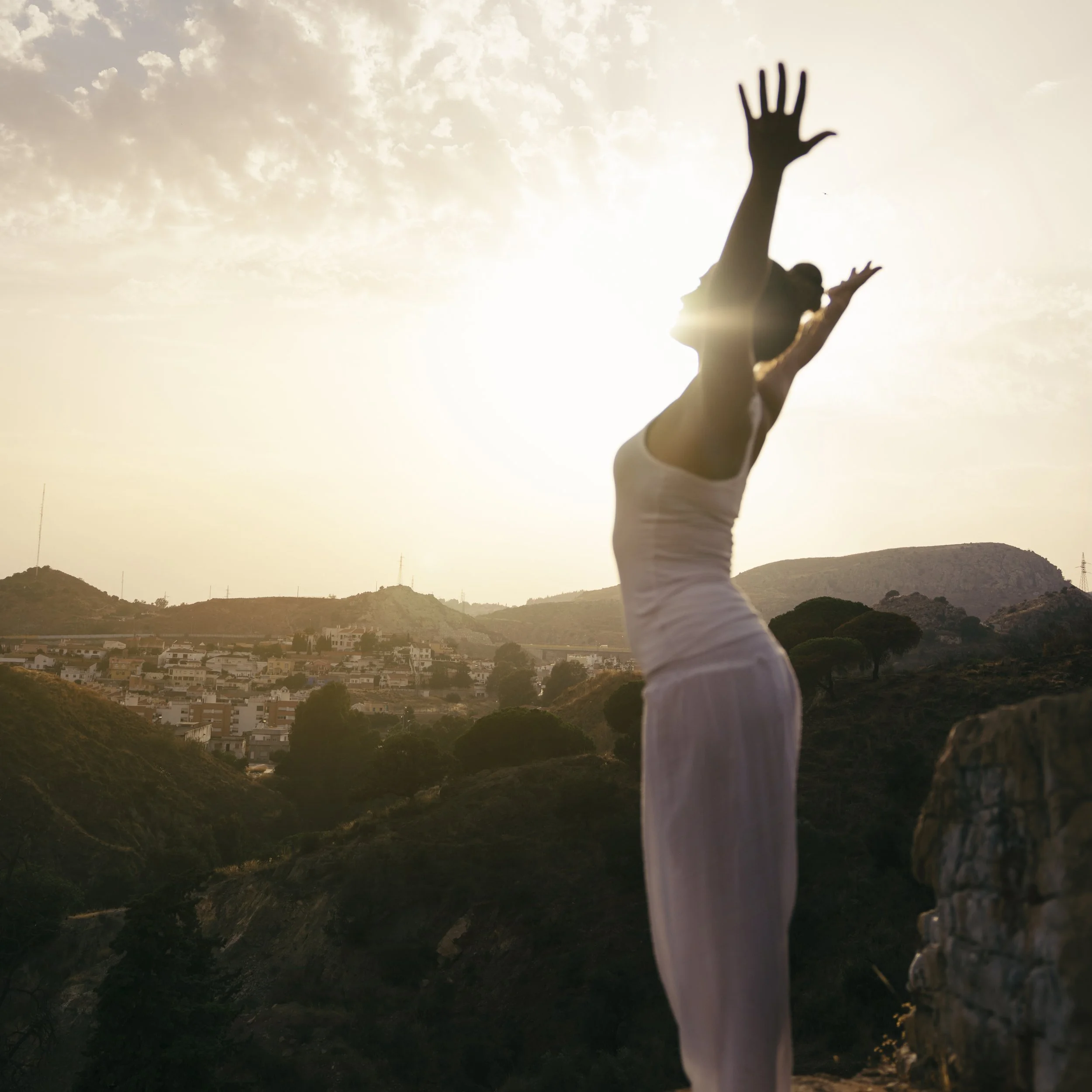 Person standing outdoors overlooking the Silver Lake landscape