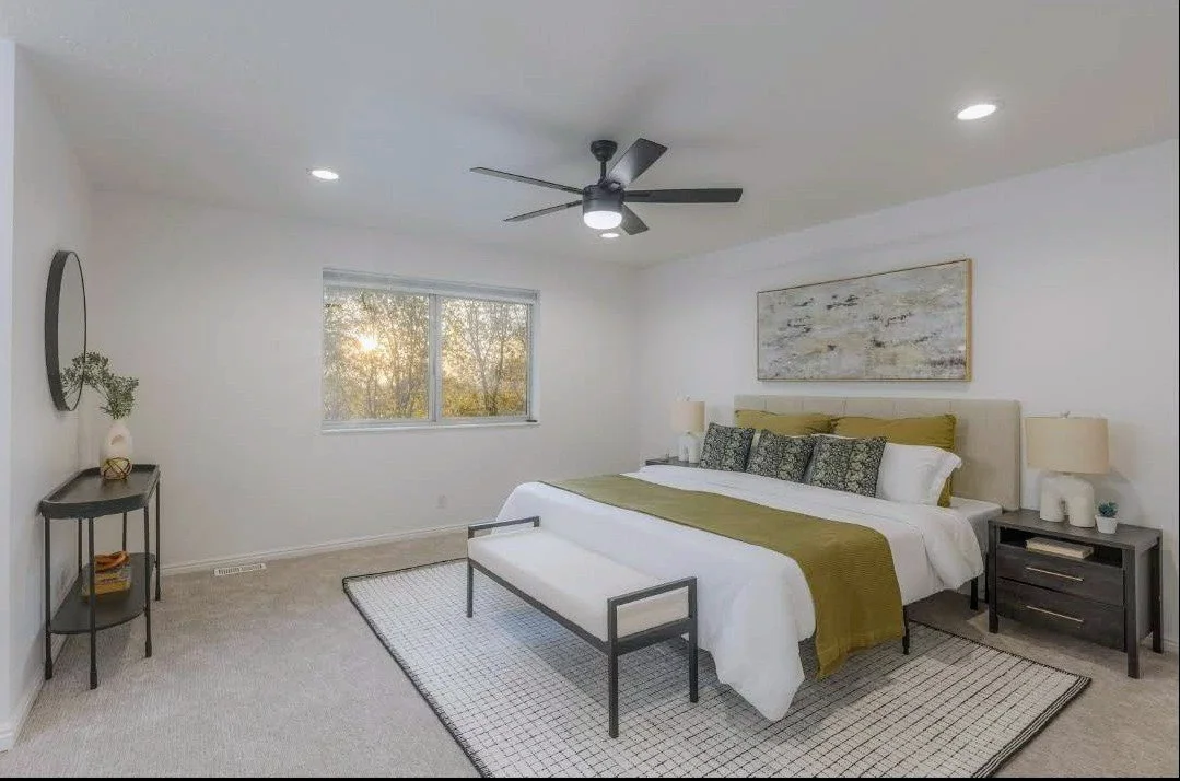 Bedroom after painting and staging