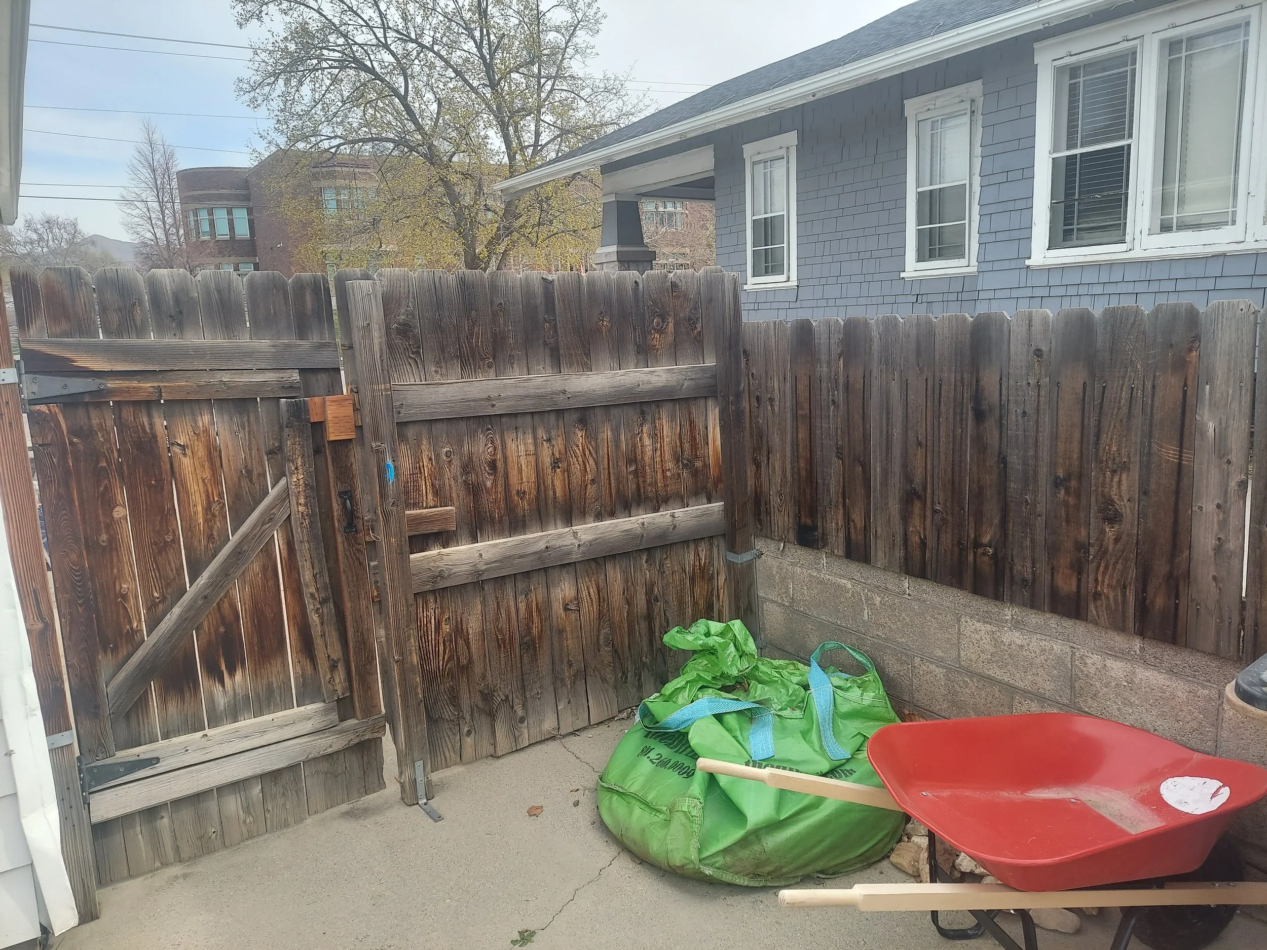 Old fence before being replaced