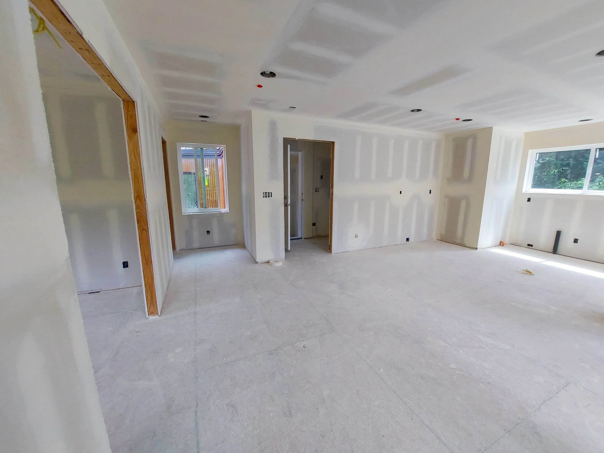 New construction drywall before prime and paint