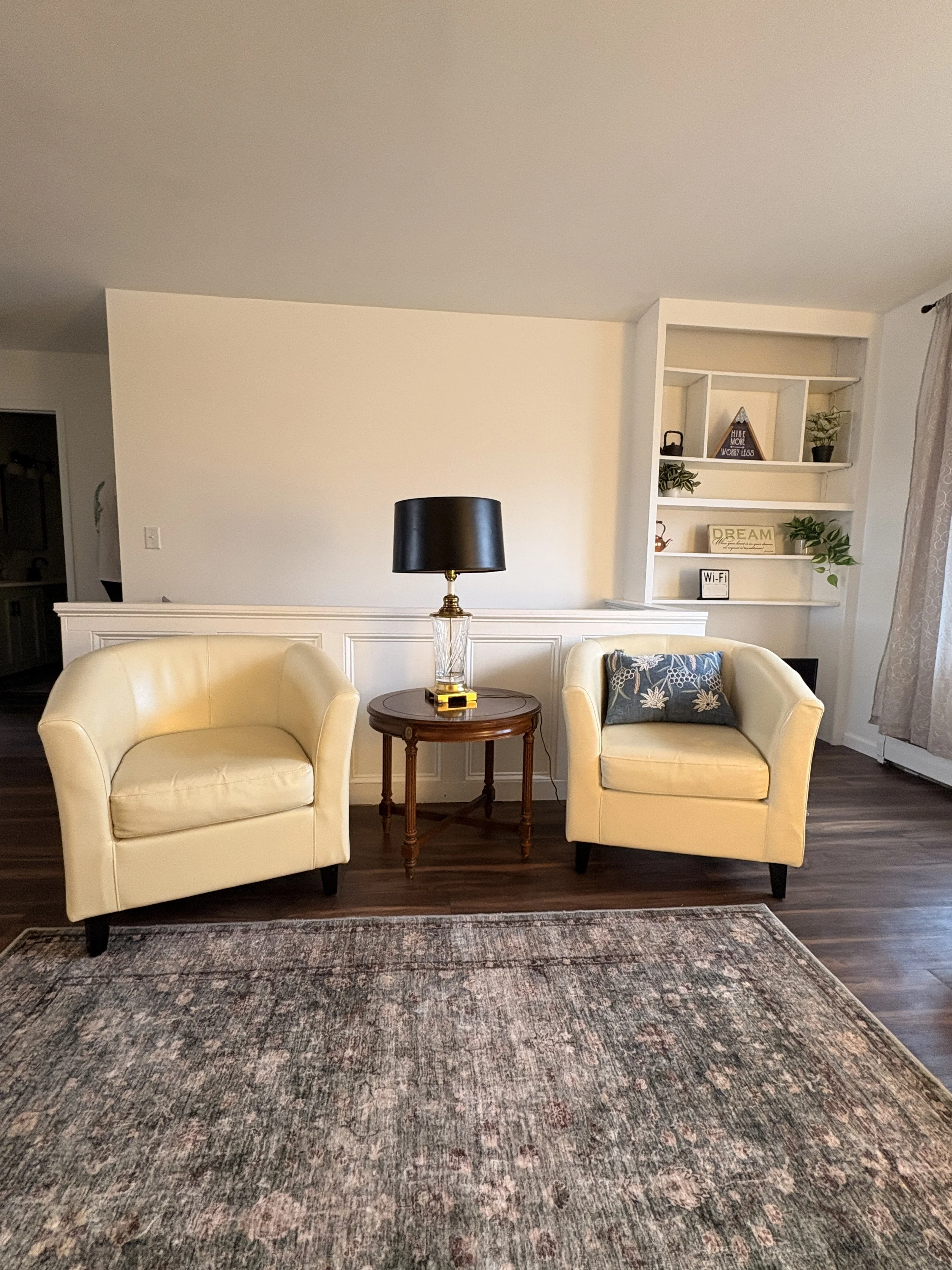 tan chairs in living room 