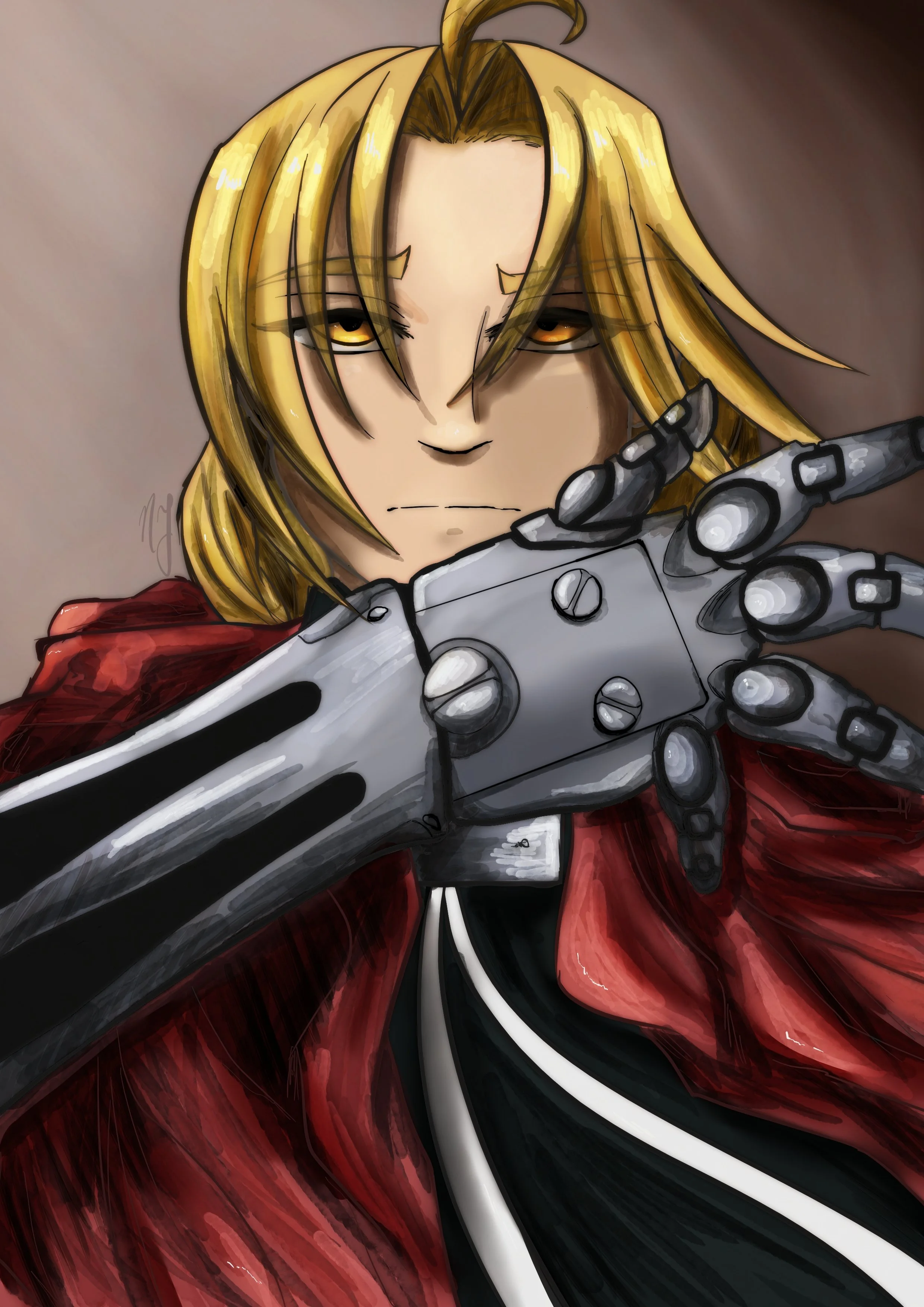Drawing of Edward Elric from the anime, Fullmetal Alchemist