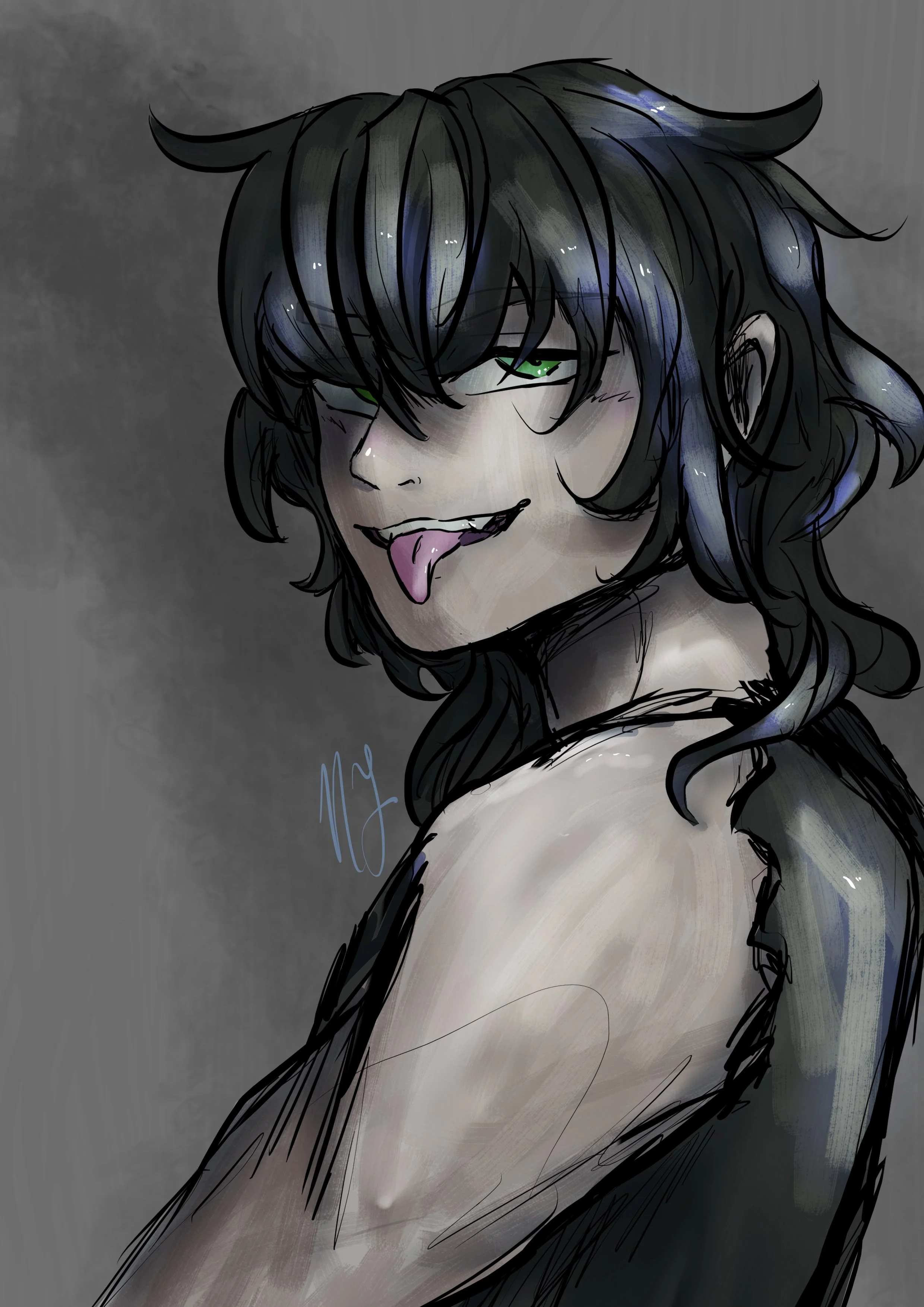Drawing of an original character by Ginger_the_Dino