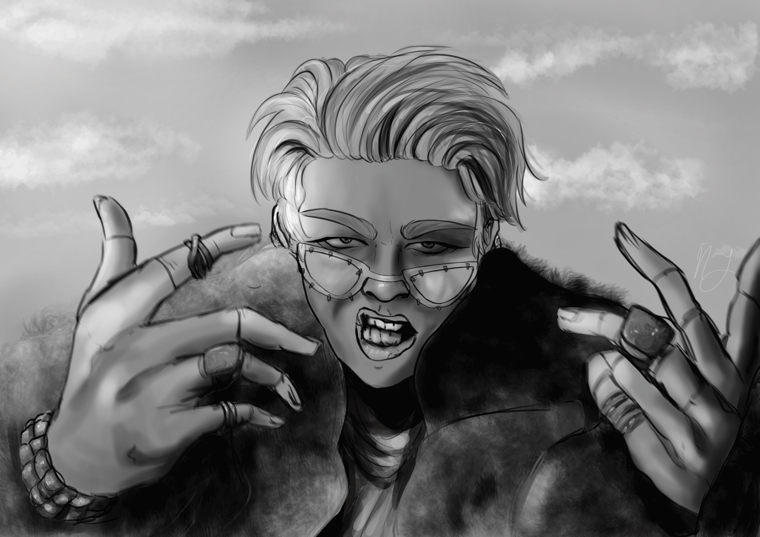 Drawing of Mingi (Ateez)