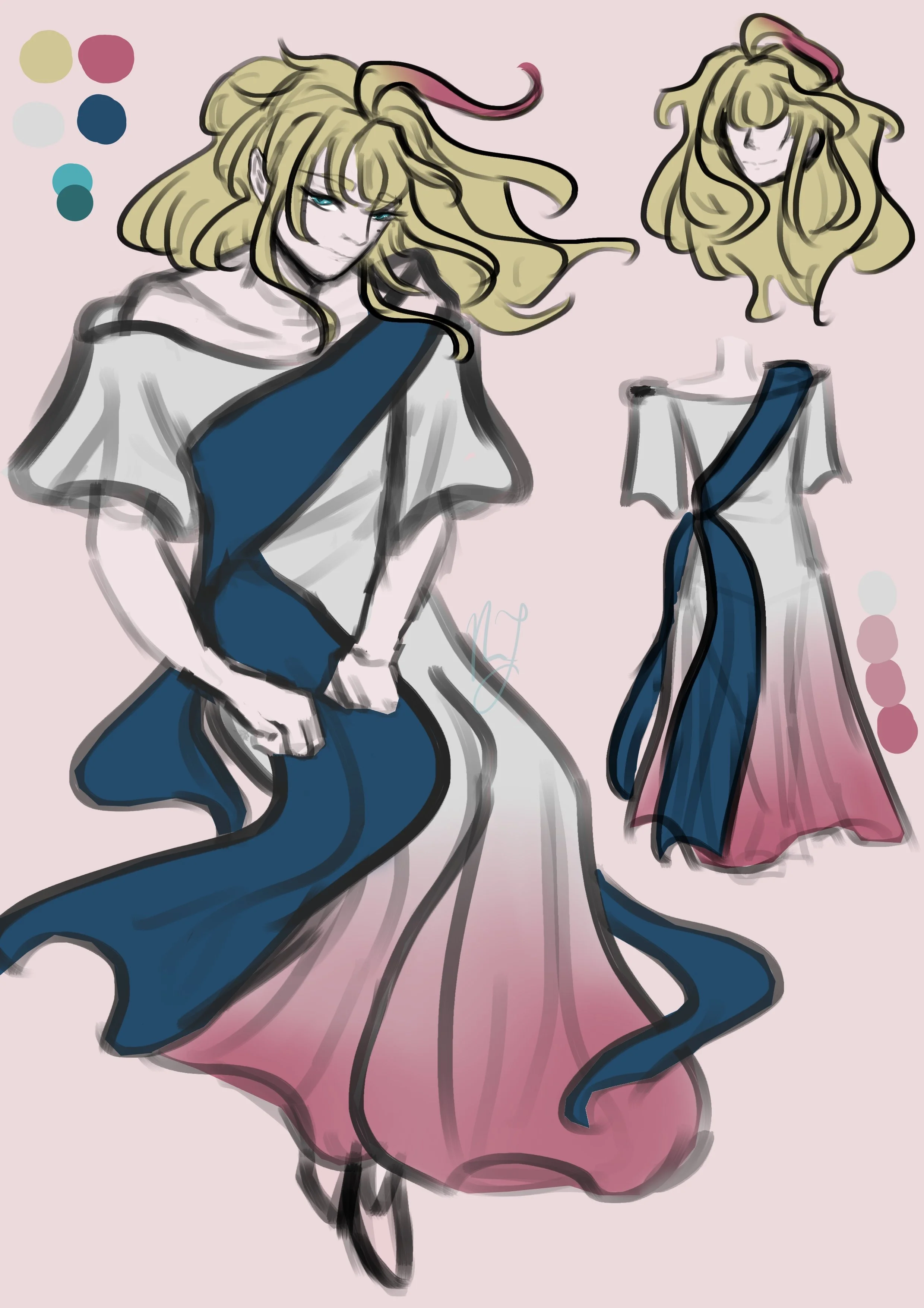 Concept drawing of my original character Belial's God form