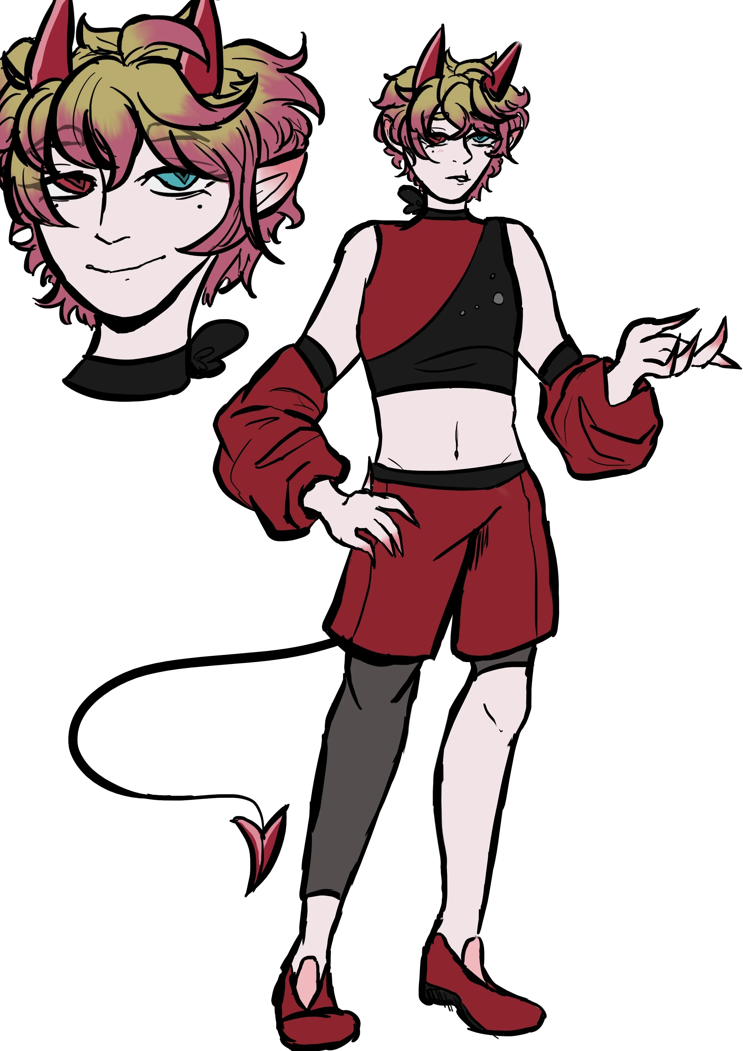 Concept drawing of my original character Belial's demon form