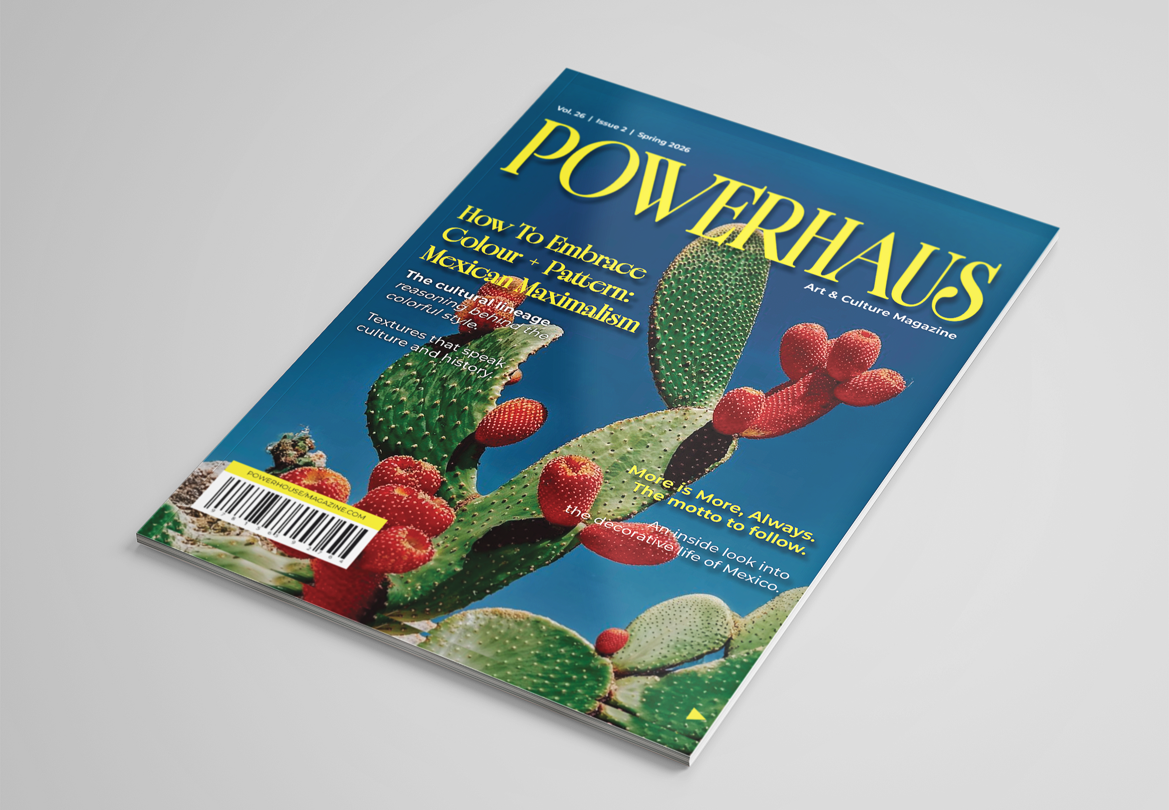 POWERHAUS - Interactive Magazine
This project, POWERHAUS, is an interactive magazine centered on the concept of Mexican Maximalism, celebrating bold color, layered pattern, expressive typography, and cultural richness.The goal was to design a fully r