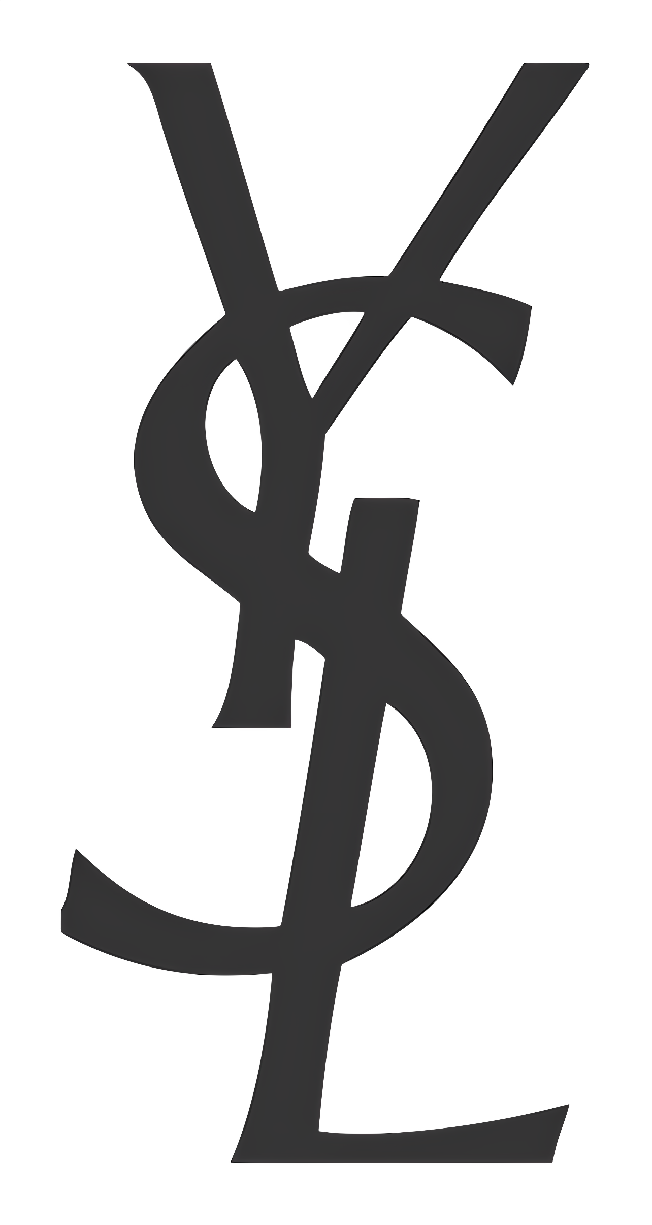 Black dollar sign sculpture with a reflective surface.