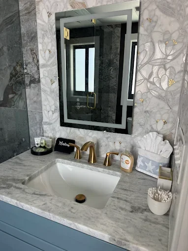 Luxury bathroom vanity deep cleaning in Naples Florida