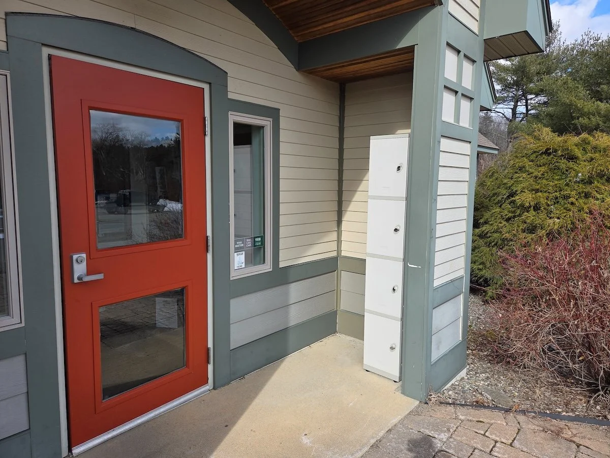 Book Lockers at Vose Library in Union Maine