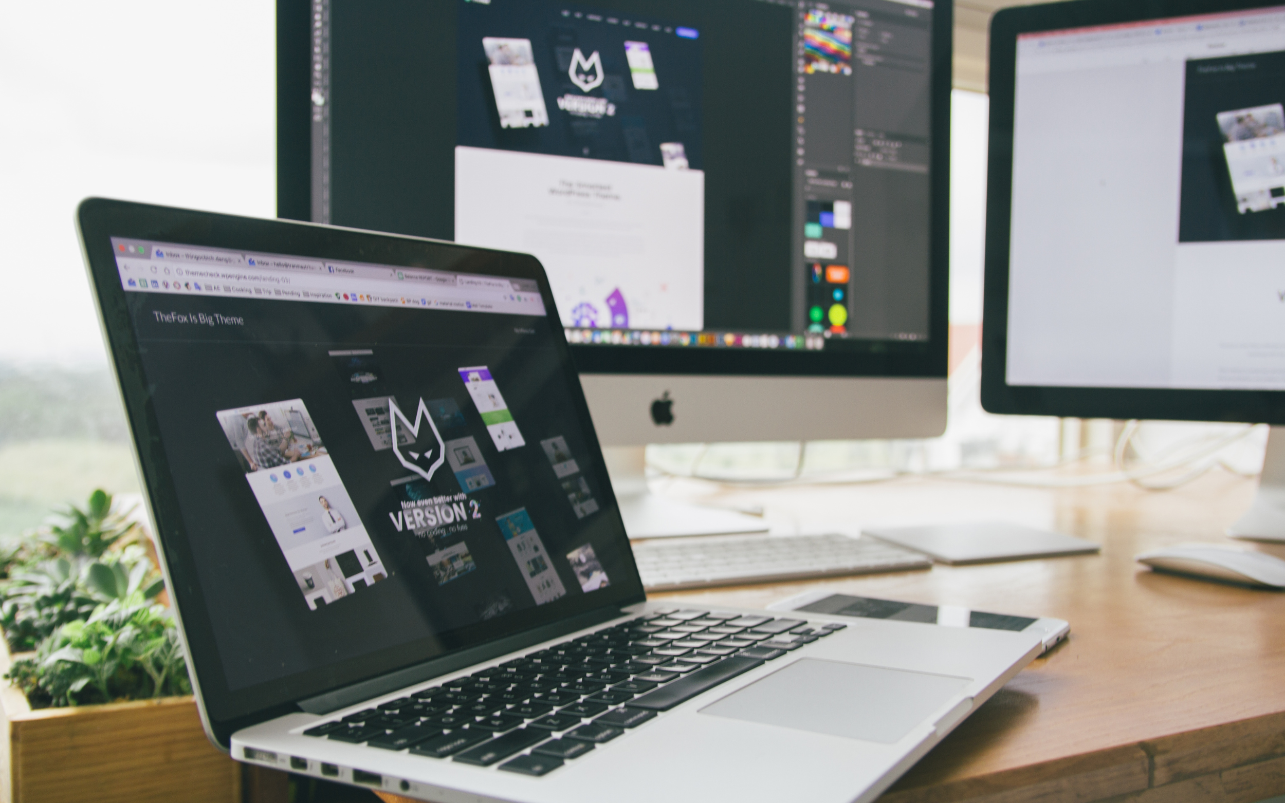 Website on laptop and desktop computers.