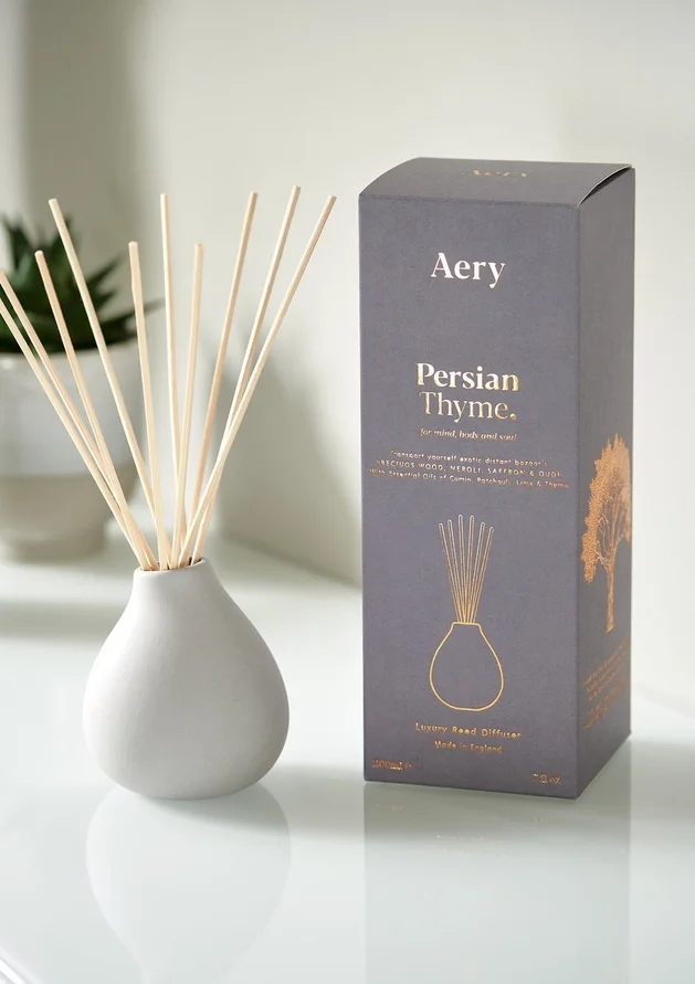 Aery Persian Thyme Luxury Reed Diffuser – Oudh, Saffron & Precious Wood (200ml)