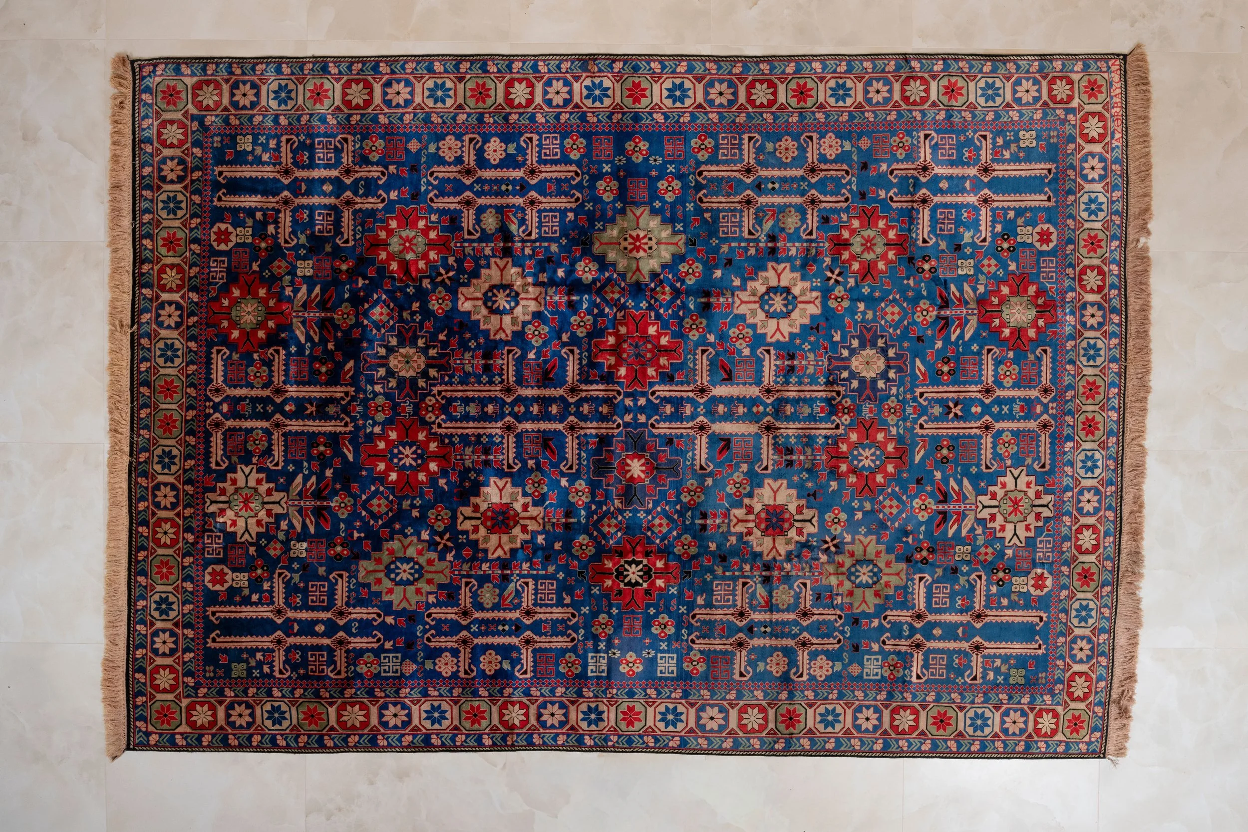 Signed Pure Silk Caucasian Heritage Design Rug – Azerbaijan - PRICE ON APPLICATION