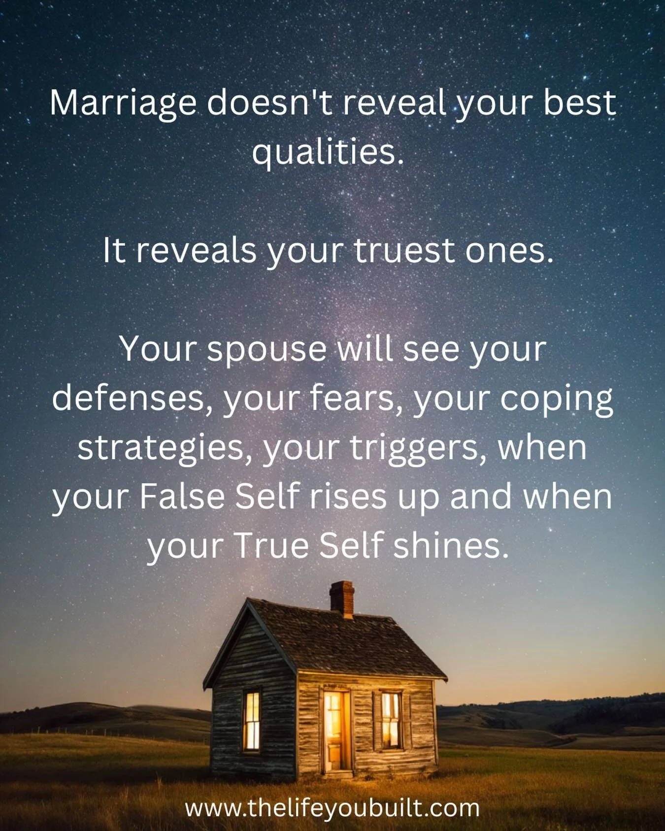 It&rsquo;s hard to hide in the context of marriage. Not impossible, but eventually your woundedness and your glory will be revealed.