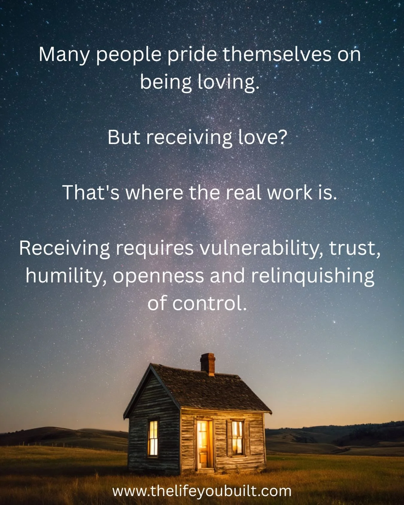 Often, there is something in the way of us receiving love from others. What makes it hard for you to receive? Share in the comments.