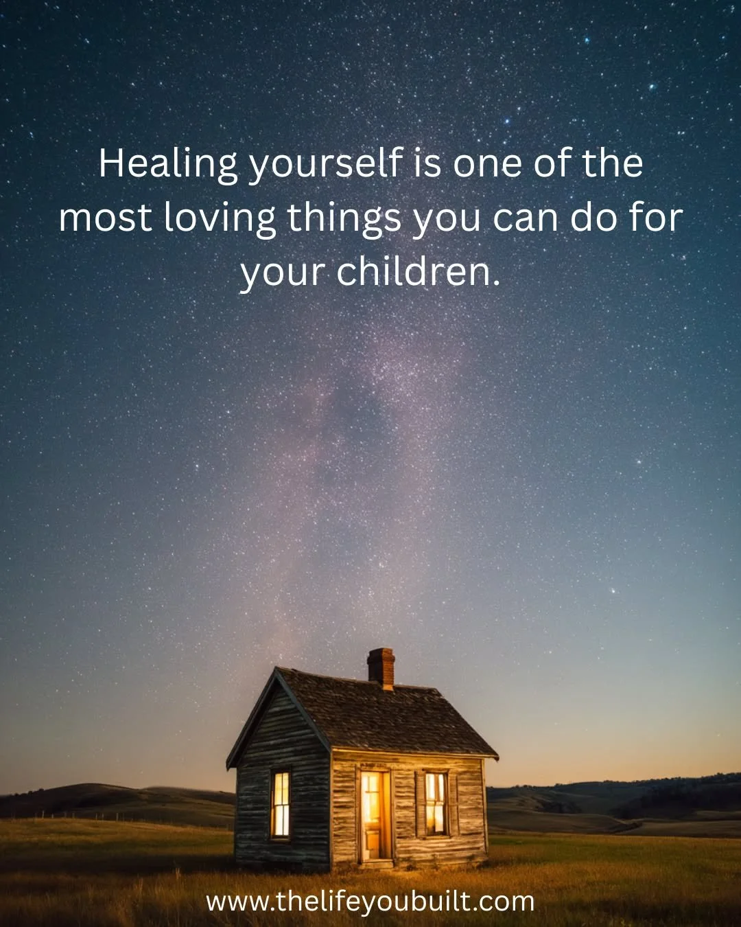 It's often said that "you can't give what you don't have". This is true in the context of loving your children as well. If there's a part of you that is unhealed and hurting, you can't give love to your children from a place of healing from