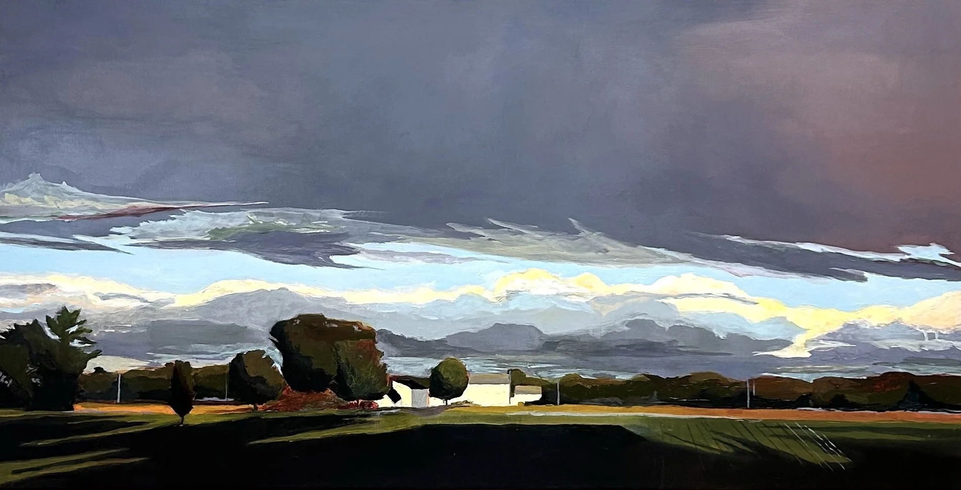 Ribbon of Light,
31x60in.,
Acrylic on Panel,
2024,
Available,