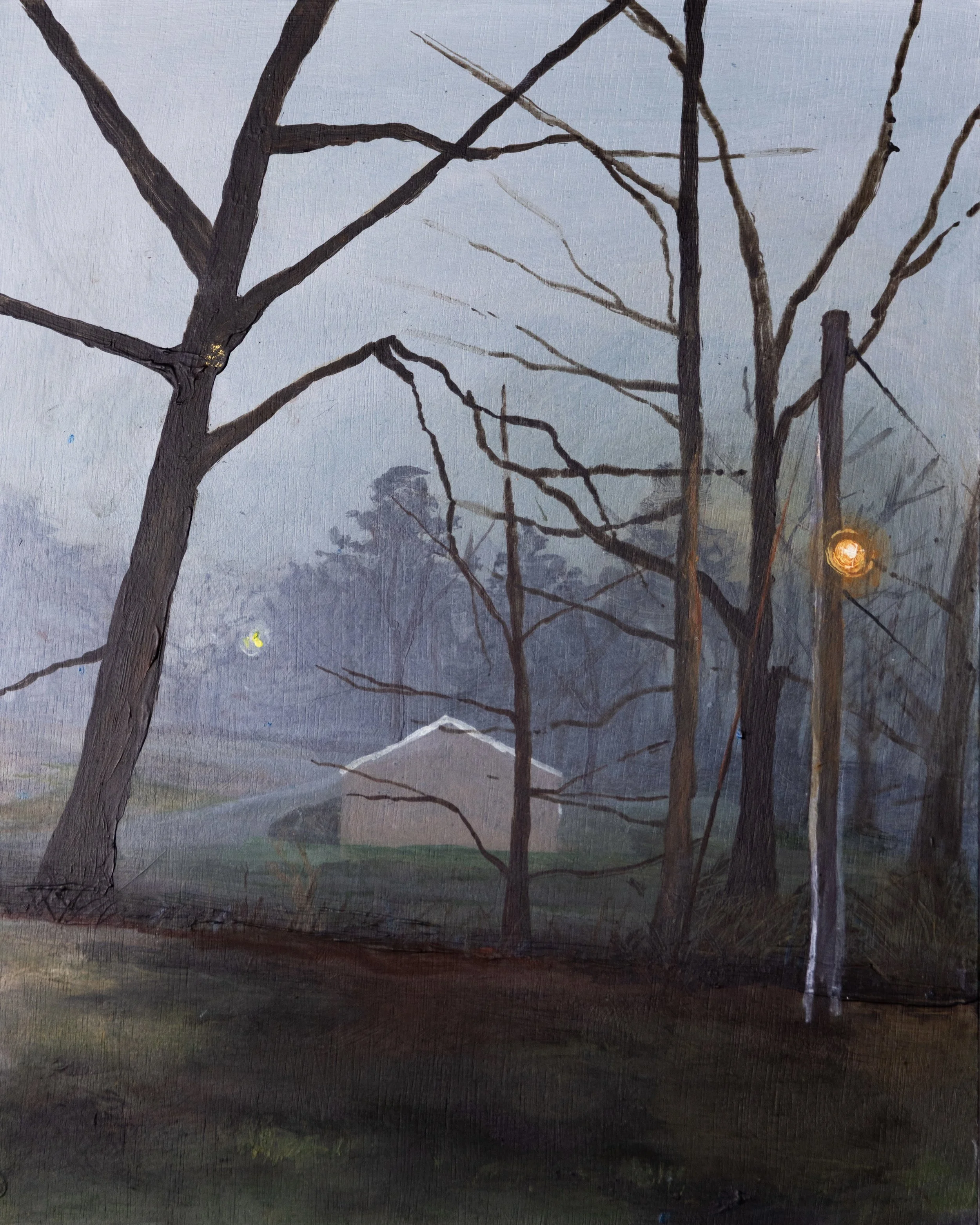 Foggy Morning, 
8x10in.,
Acrylic on Panel, 
2026, 
Available