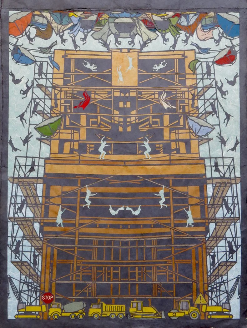 Upside Down, 2020, Paper, 41” x 30”