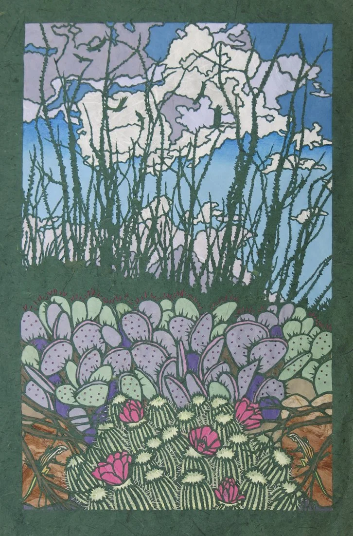 Ocotillo, 2025, Paper, 24” x 16”