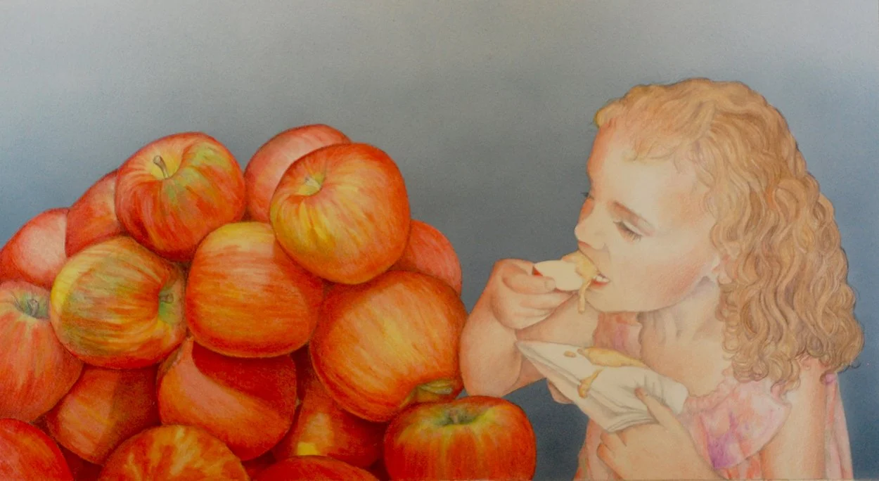 Apples and Honey, Watercolor, 10” x 16”