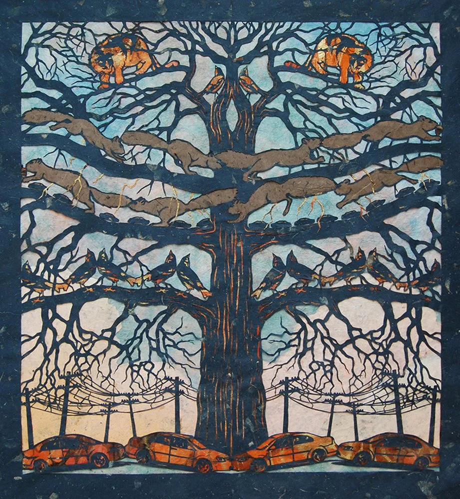 Freeways, 2015, Paper, 39” x 36”