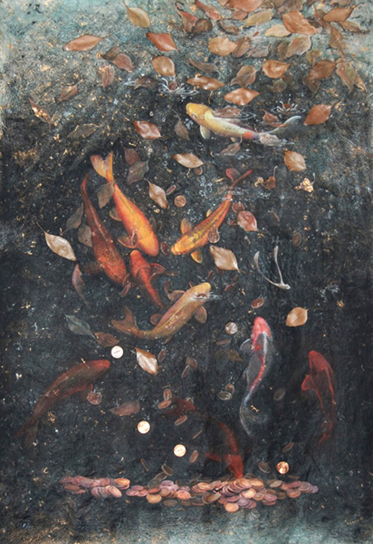 Make A Wish, Mixed Media, 35” x 24”