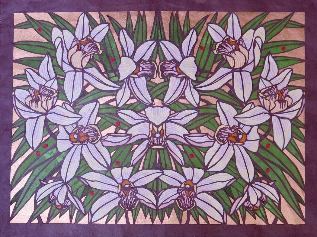 Cymbidium Natural, 2018, Paper, 18” x 24”