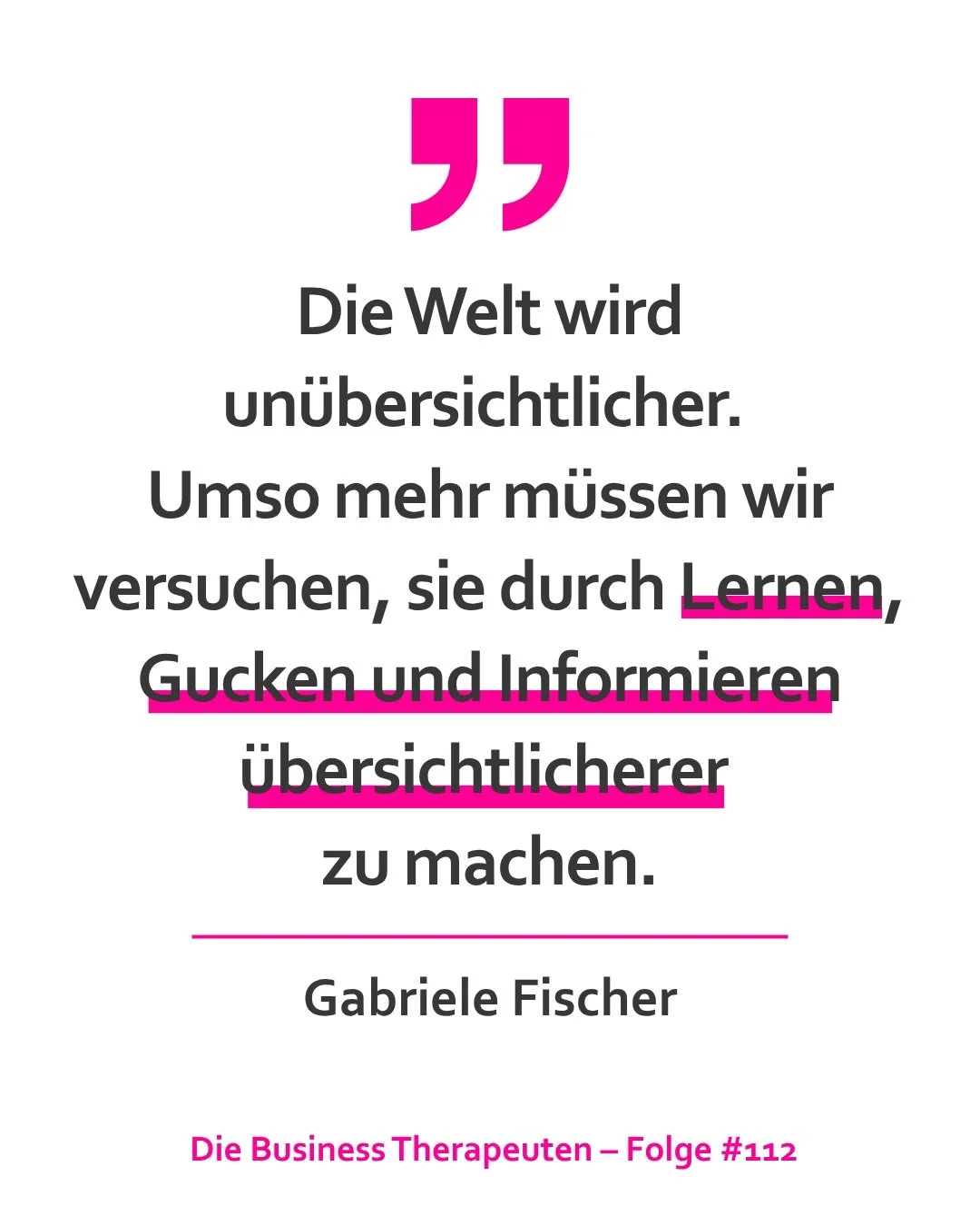 Je un&uuml;bersichtlicher die Welt wird, desto mehr braucht es Journalist:innen, die durch ihre Arbeit Klarheit schaffen. ☝️✨

Das war einer von vielen spannenden Gedanken, die unsere aktuelle Podcastg&auml;stin Gabriele Fischer (Gr&uuml;nderin und C