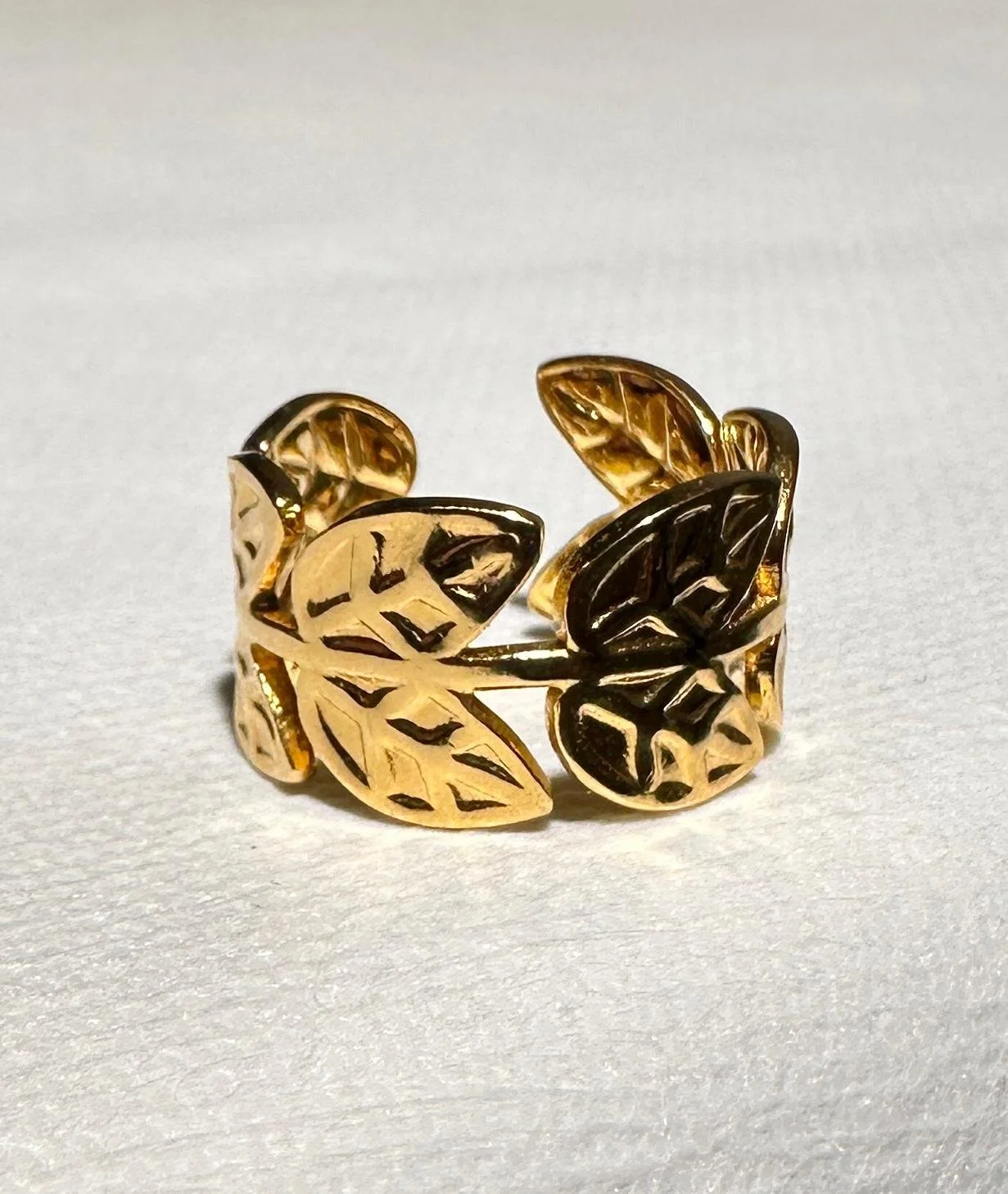 Bague ajustable Feuilles d'Oliveraie