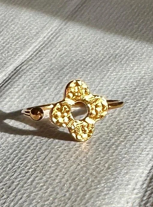 Bague ajustable Fleur Martelée