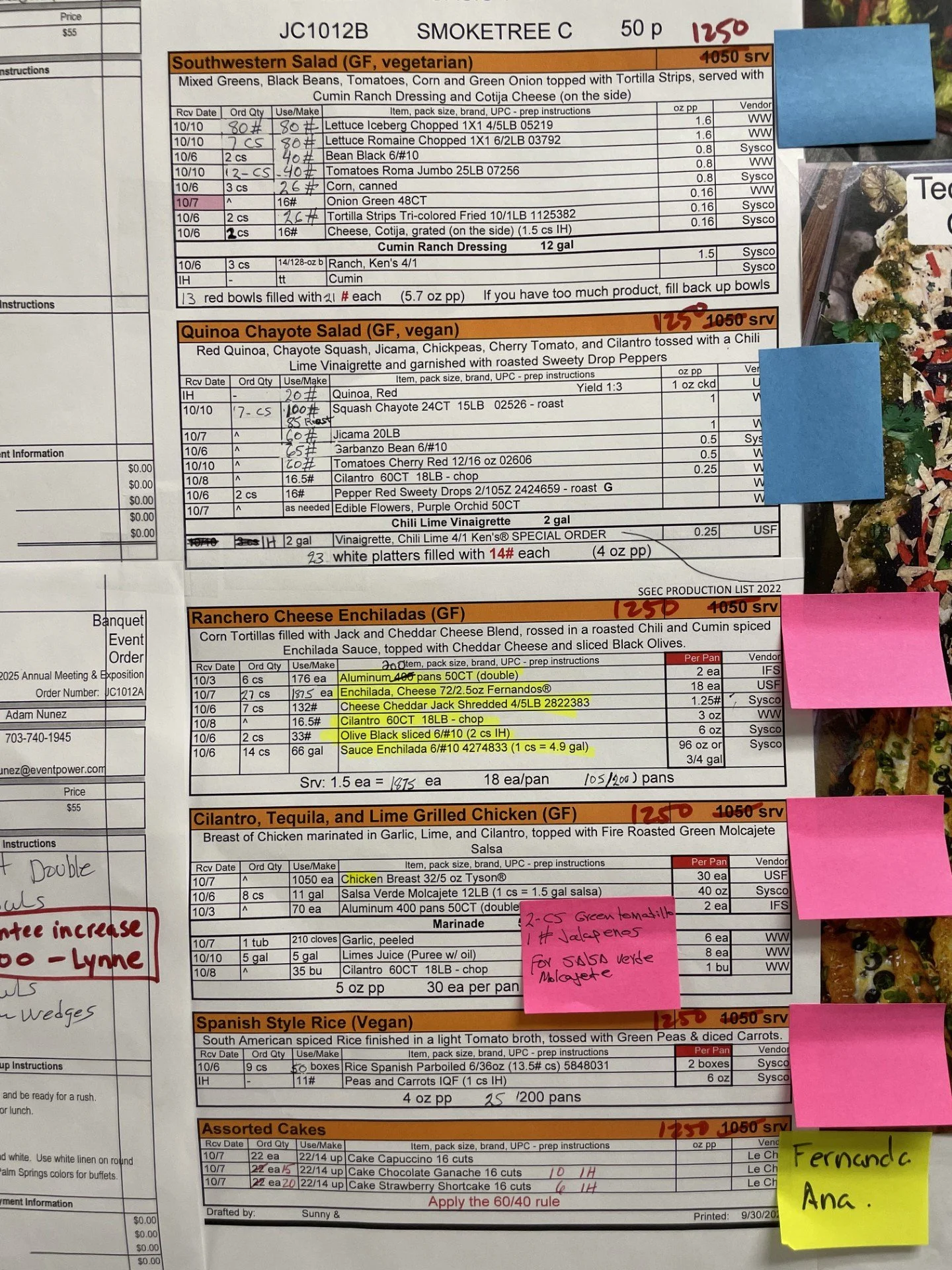 Production lists in action