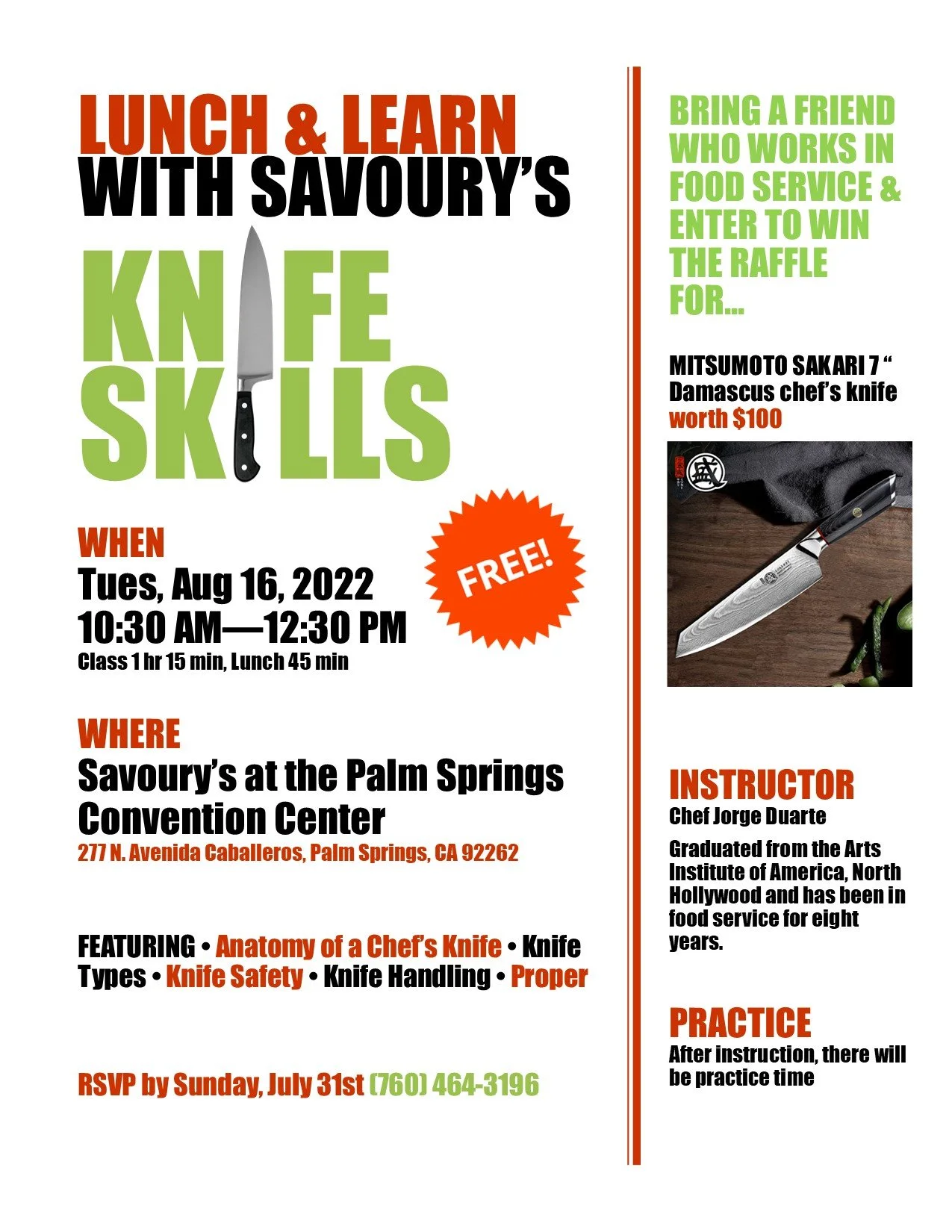 Knife Skills, English Invitation