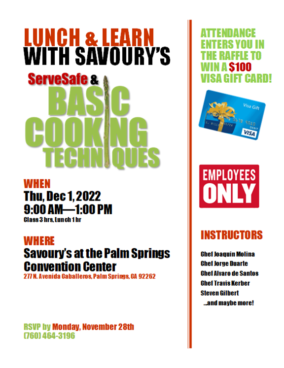 Basic Cooking Techniques, Invitation