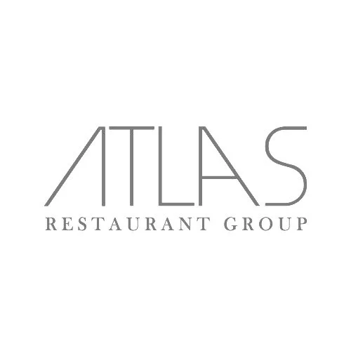 Logo for Atlas Restaurant Group featuring the word 'ATLAS' in large, thin, modern font with 'RESTAURANT GROUP' in smaller capital letters underneath.
