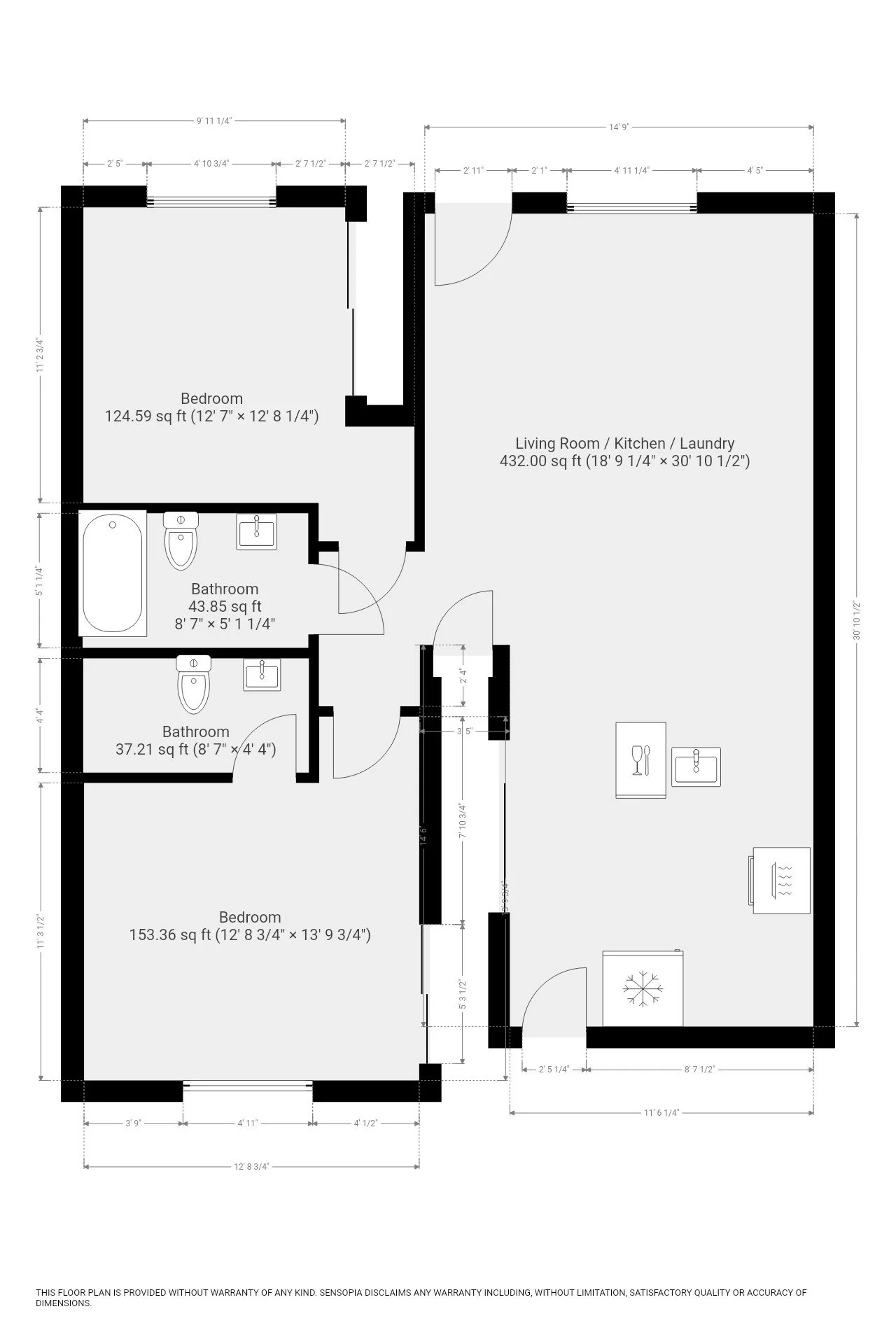 2 Bed 2 Bath