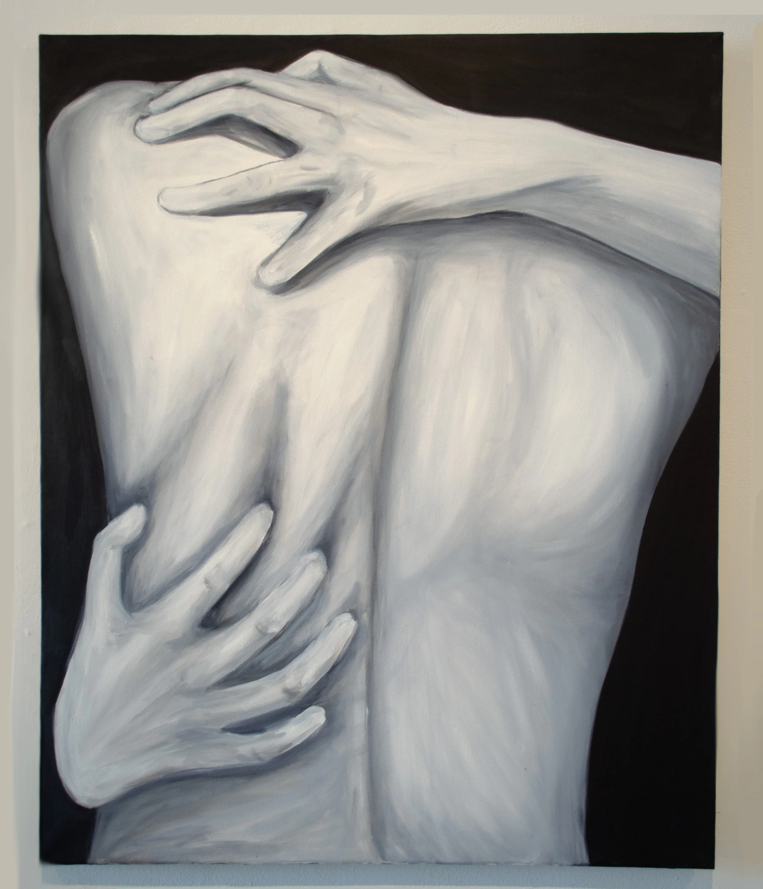Touch, oil on canvas, 39in x 32in, 2025