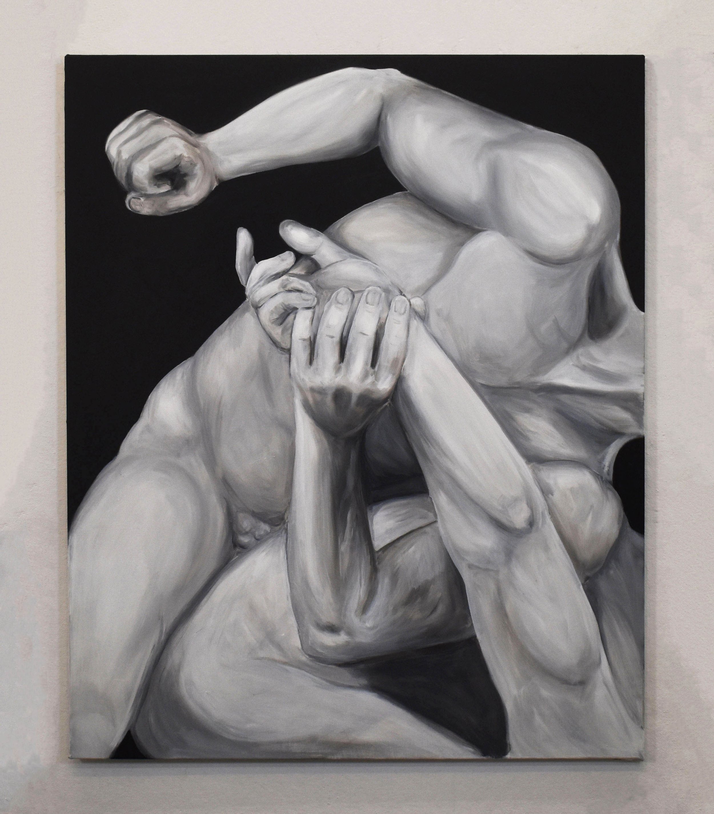 The Wrestlers, oil on canvas, 39in x 32in, 2025 