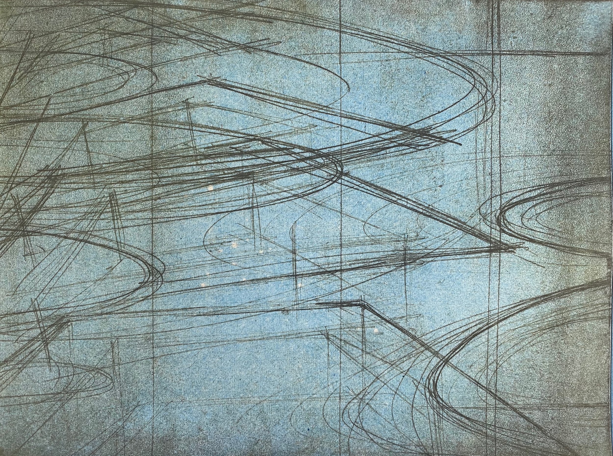 Blueprint, 2026. Softground etching and monoprint, 27 x 19.5 cm
