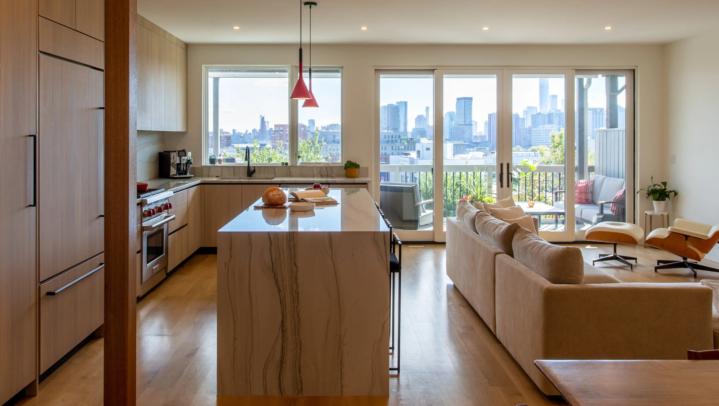 After — Living Room + Kitchen