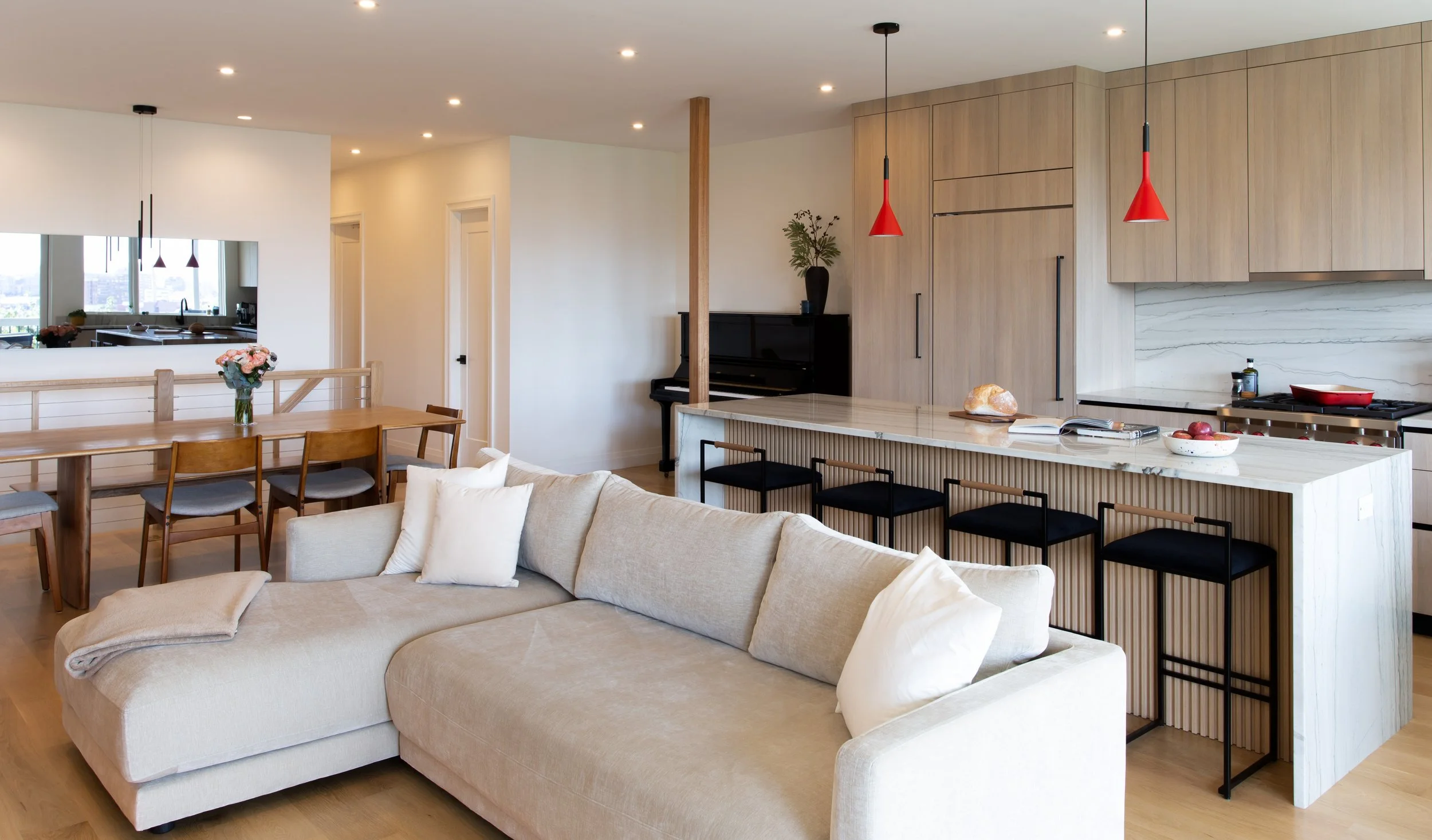 After — Living Room + Kitchen