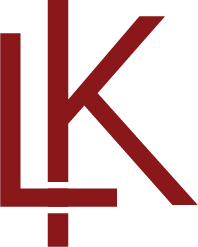 A stylized letter 'K' in dark red color on a white background.